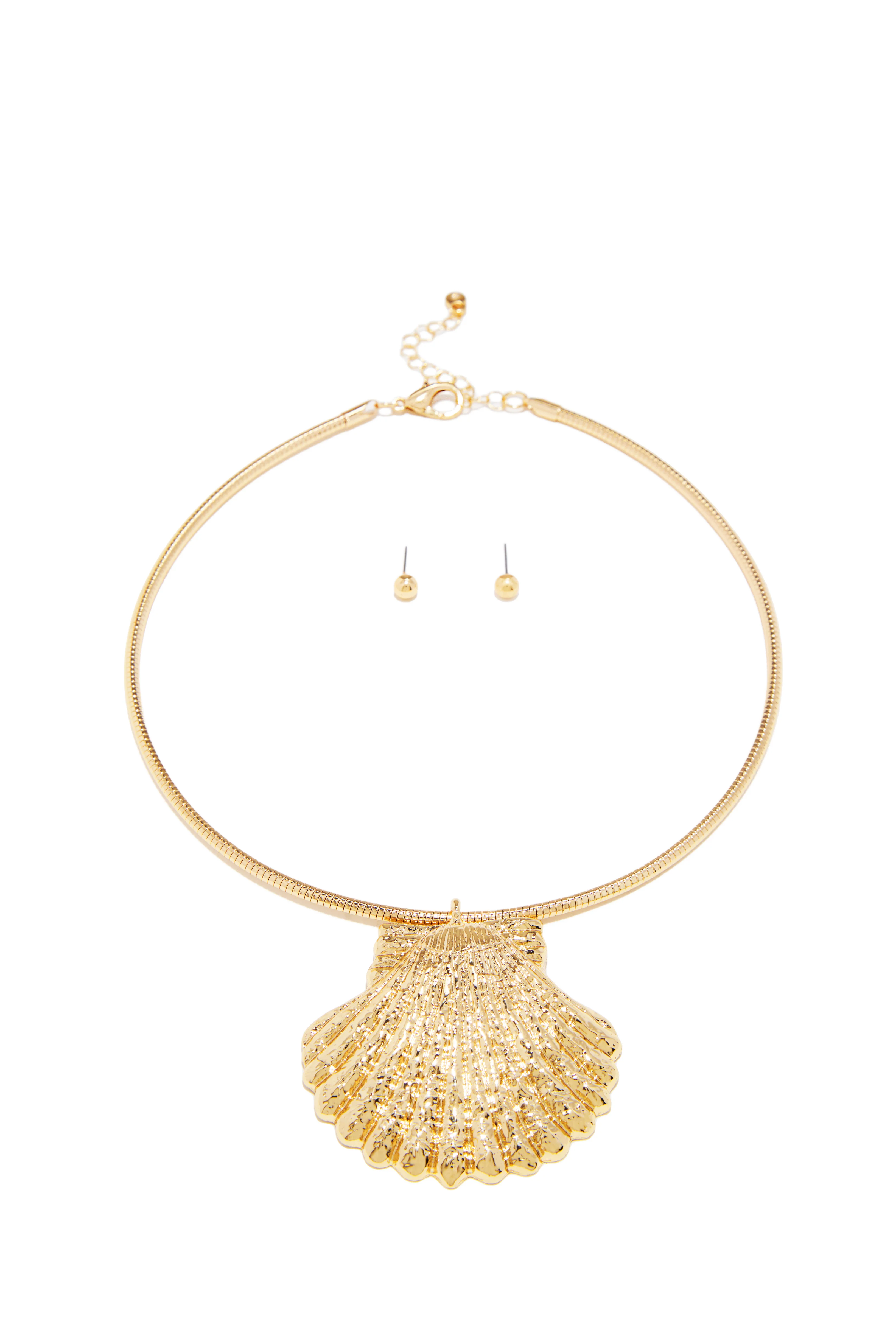Rosella Statement Sea Shell Earring Set - Gold - Image 4