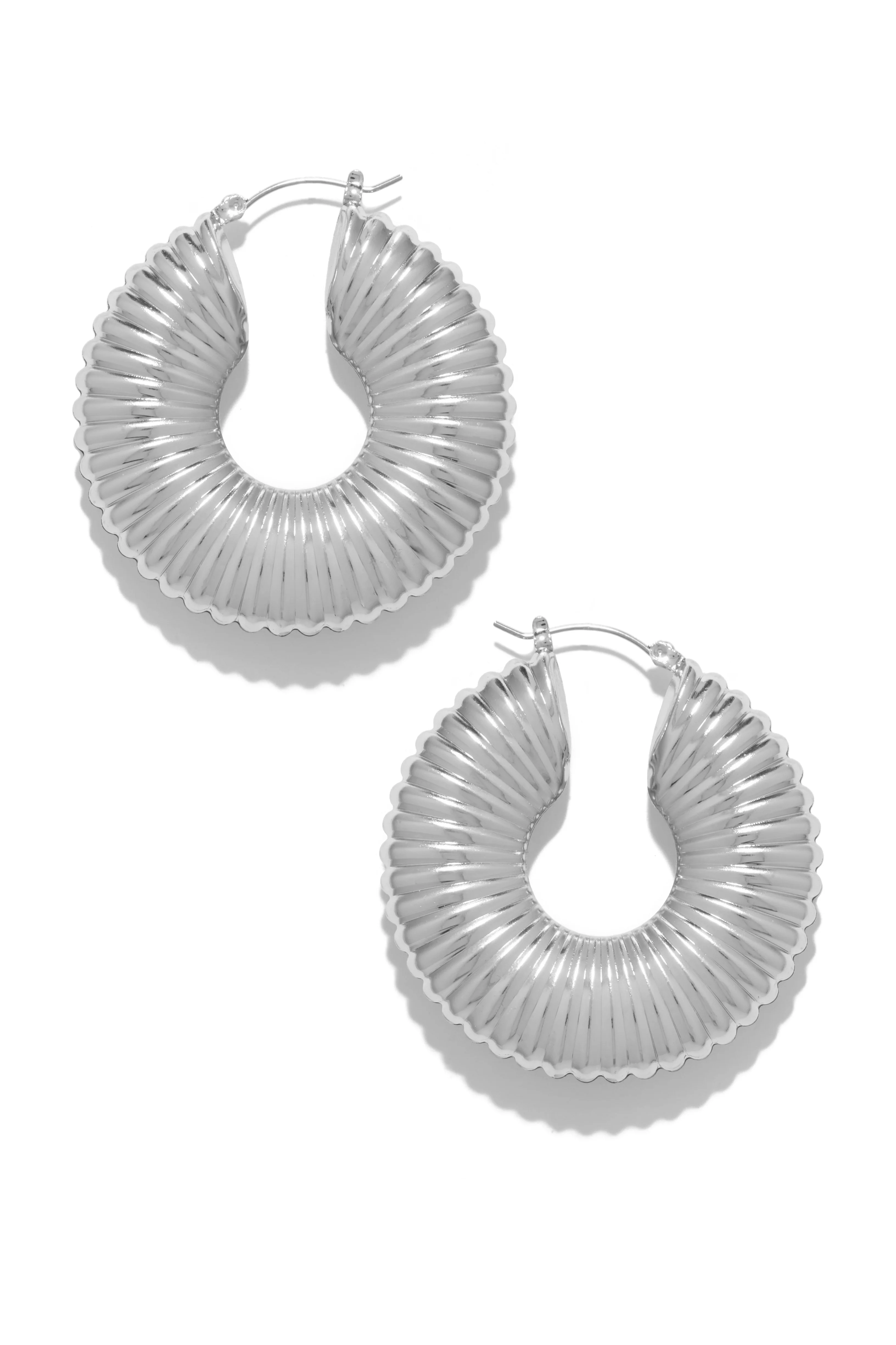 Samara Statement Hoop Earring - Silver - Image 2