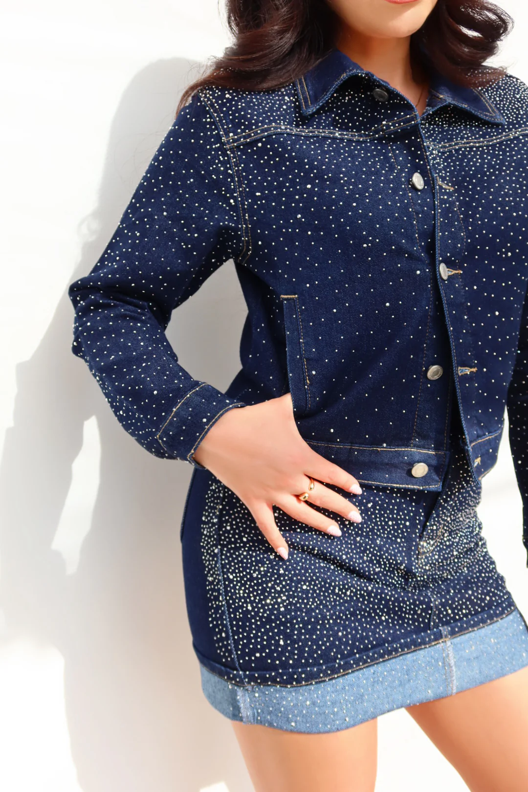 Selena Embellished Skirt - Denim - Image 3