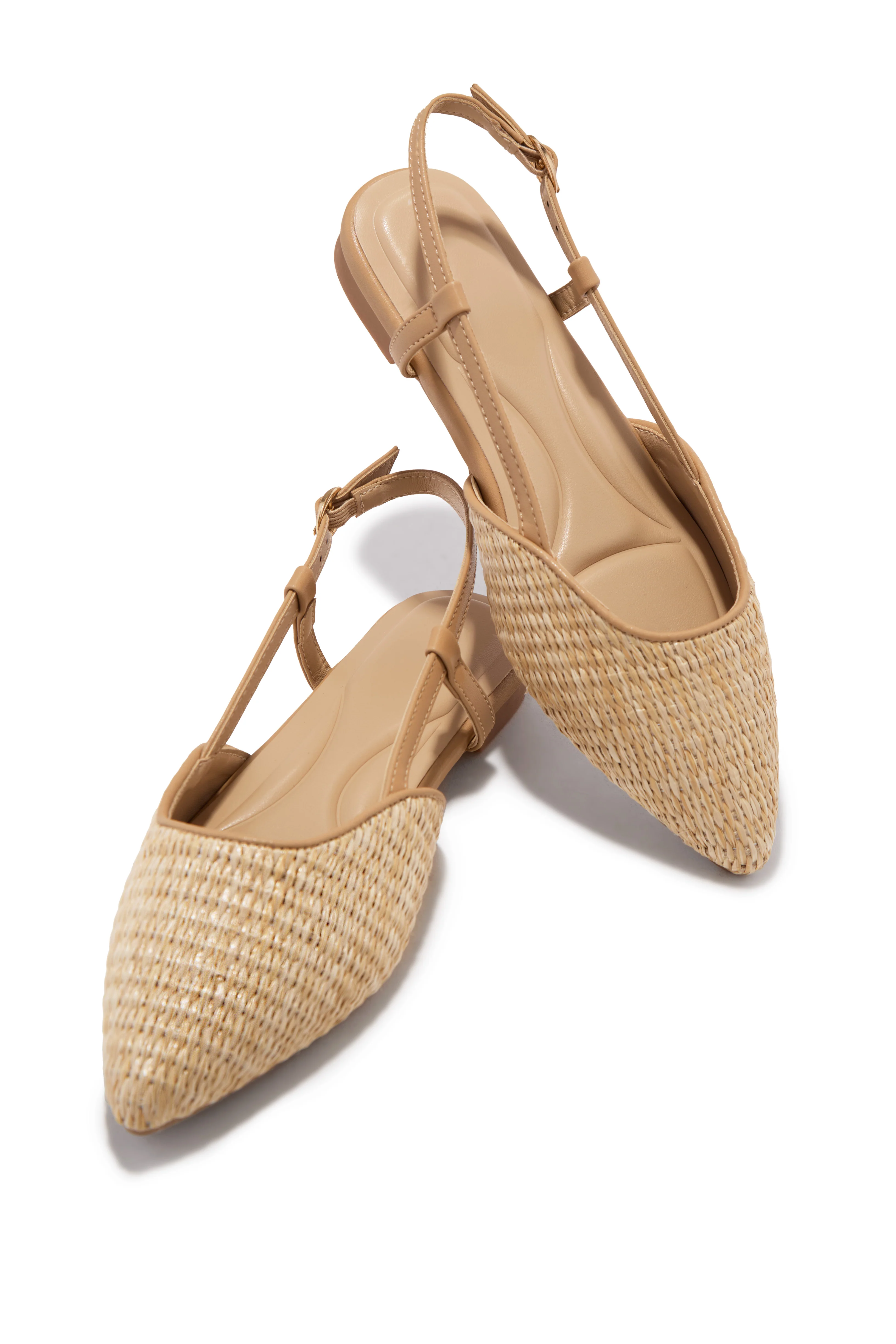 Serena Pointed Toe Slingback Flats - Natural - Image 4