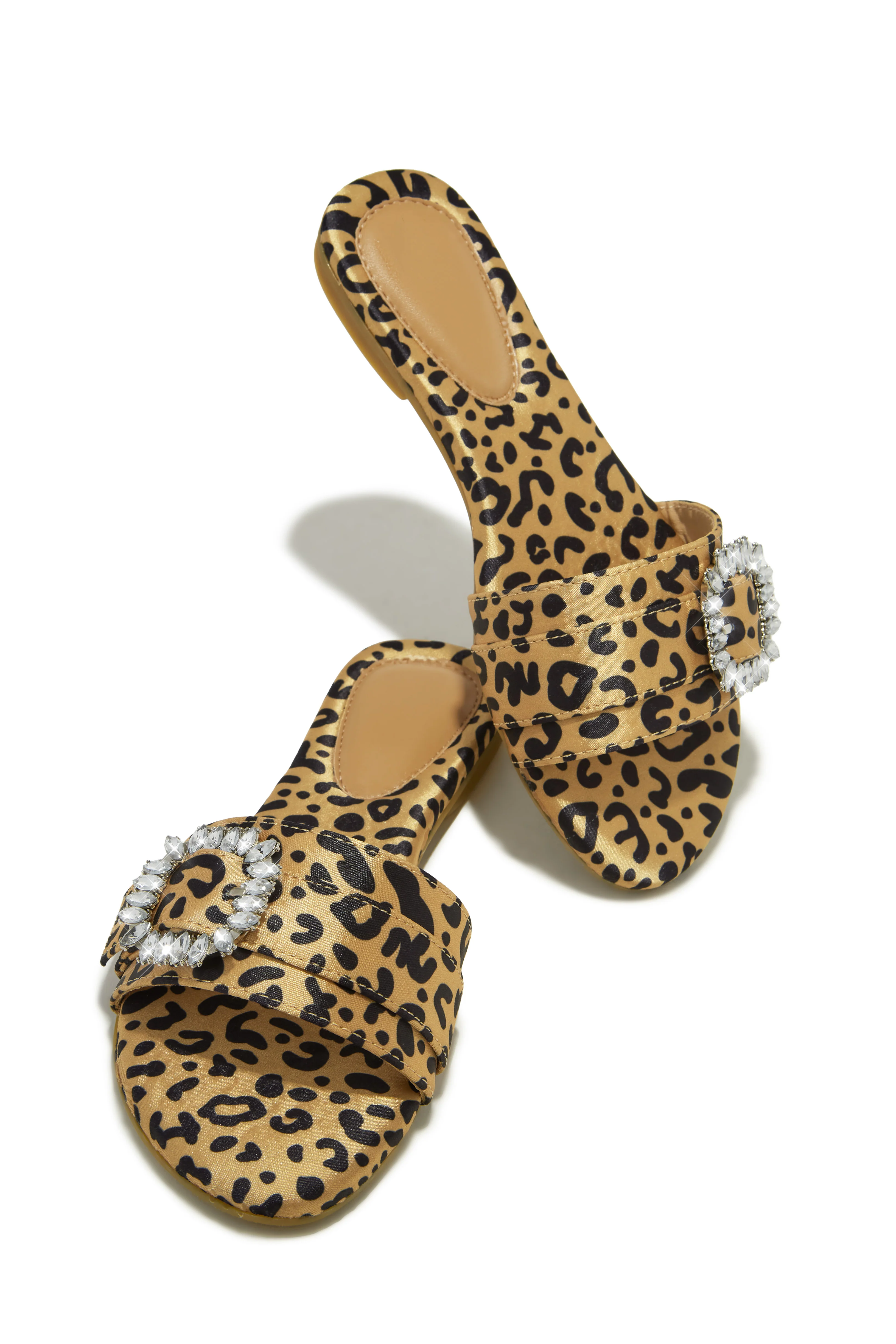 Shai Embellished Slip On Sandals - Leopard - Image 6