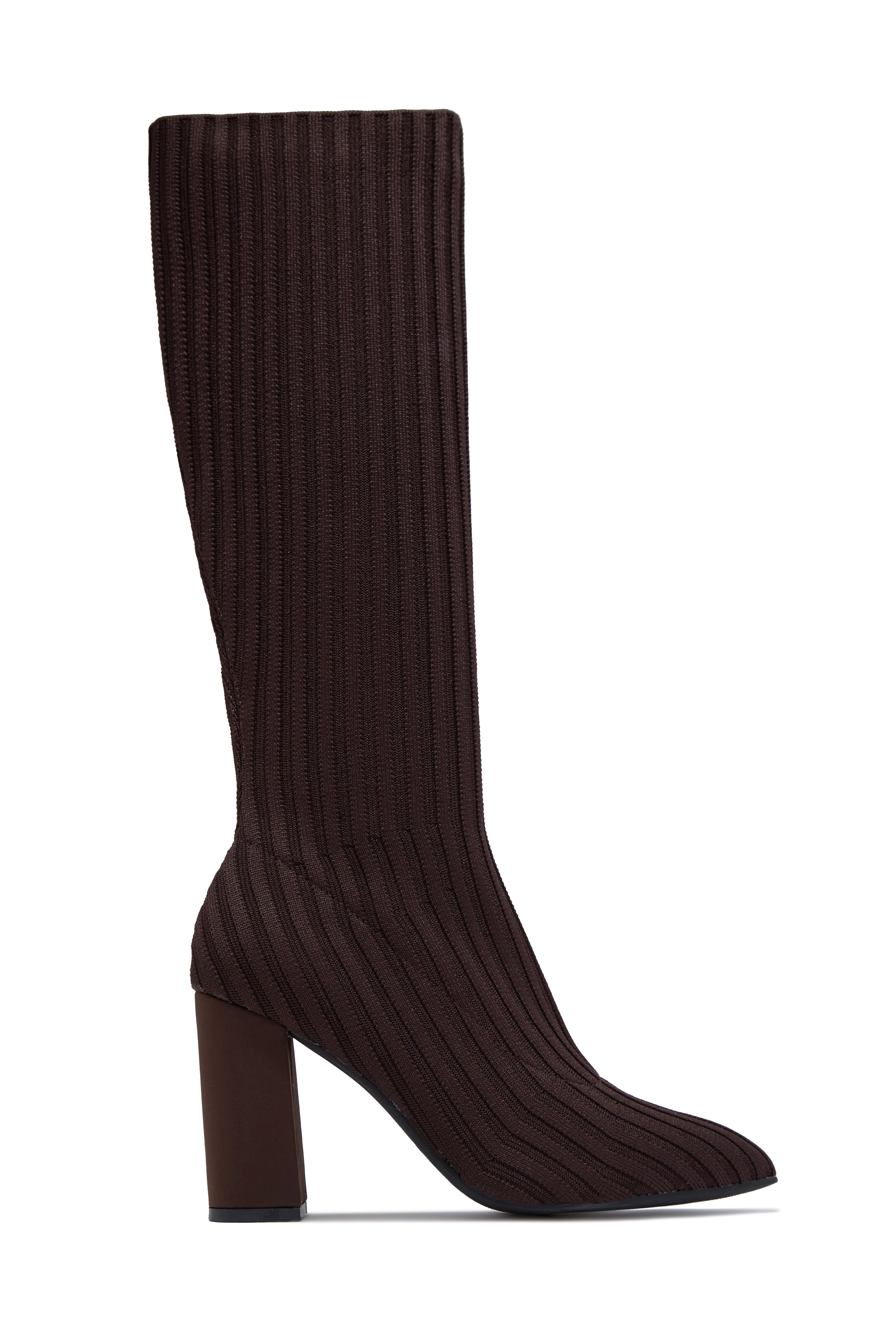 Shanelle Block Heel Boots - Brown - Image 4