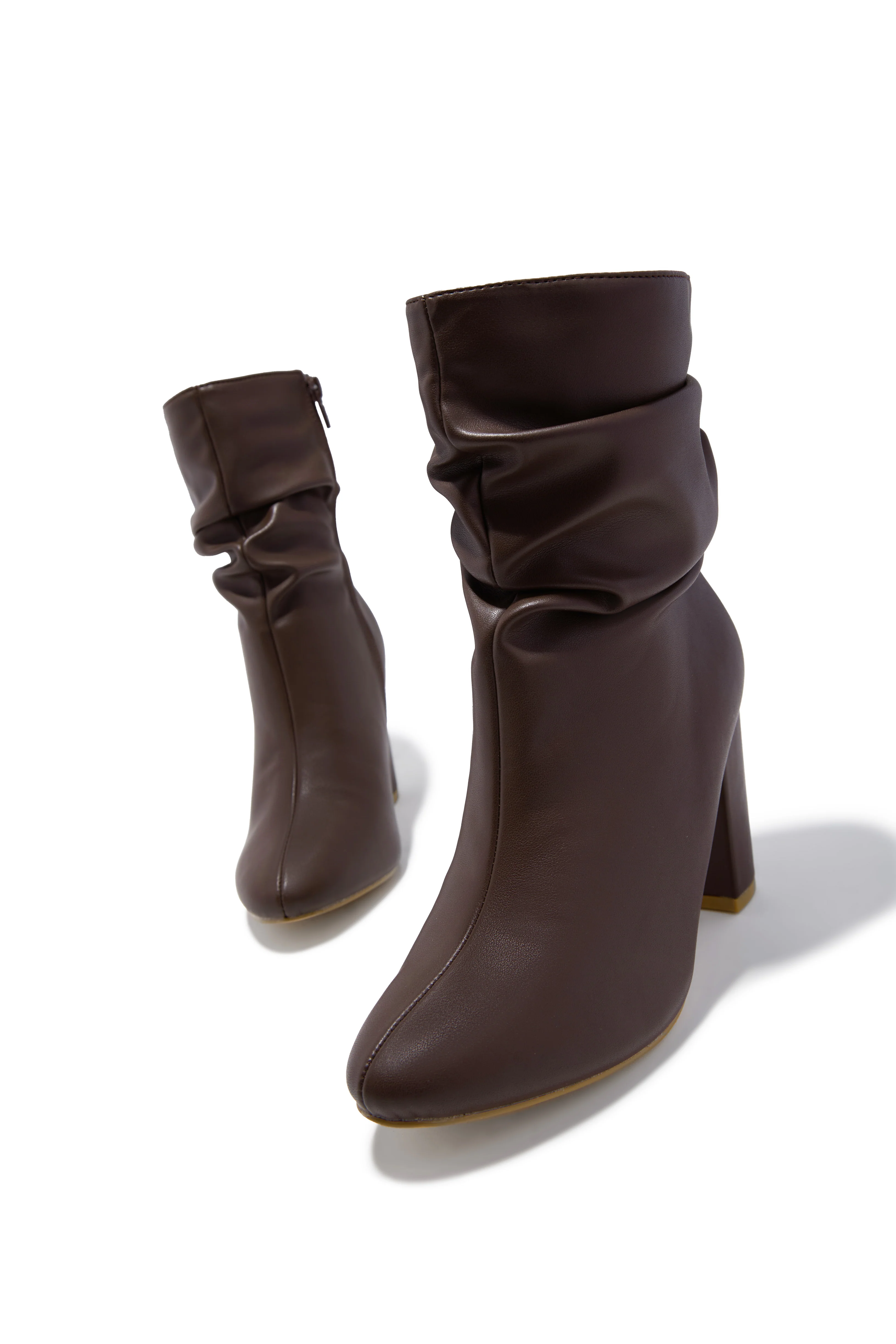 Sharon Block Heel Ankle Boot - Brown - Image 3