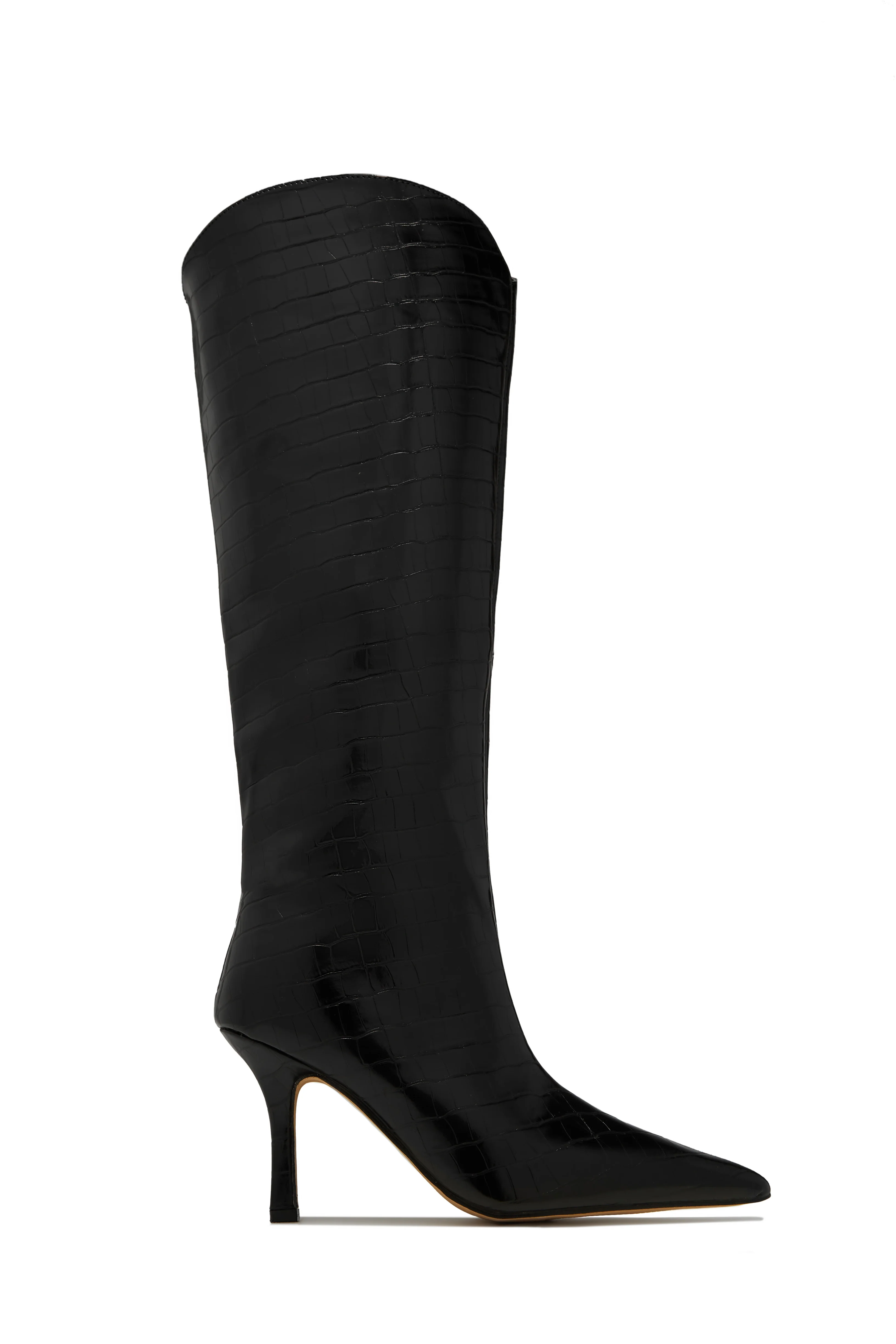 Shyla Knee High Boots - Black - Image 7