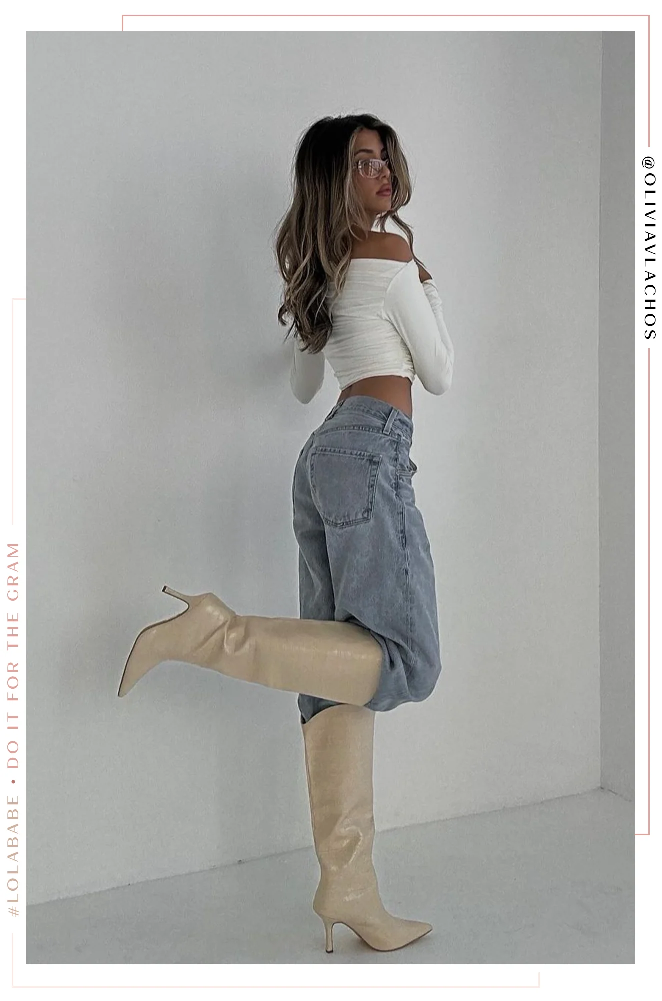 Shyla Knee High Boots - Ivory - Image 3