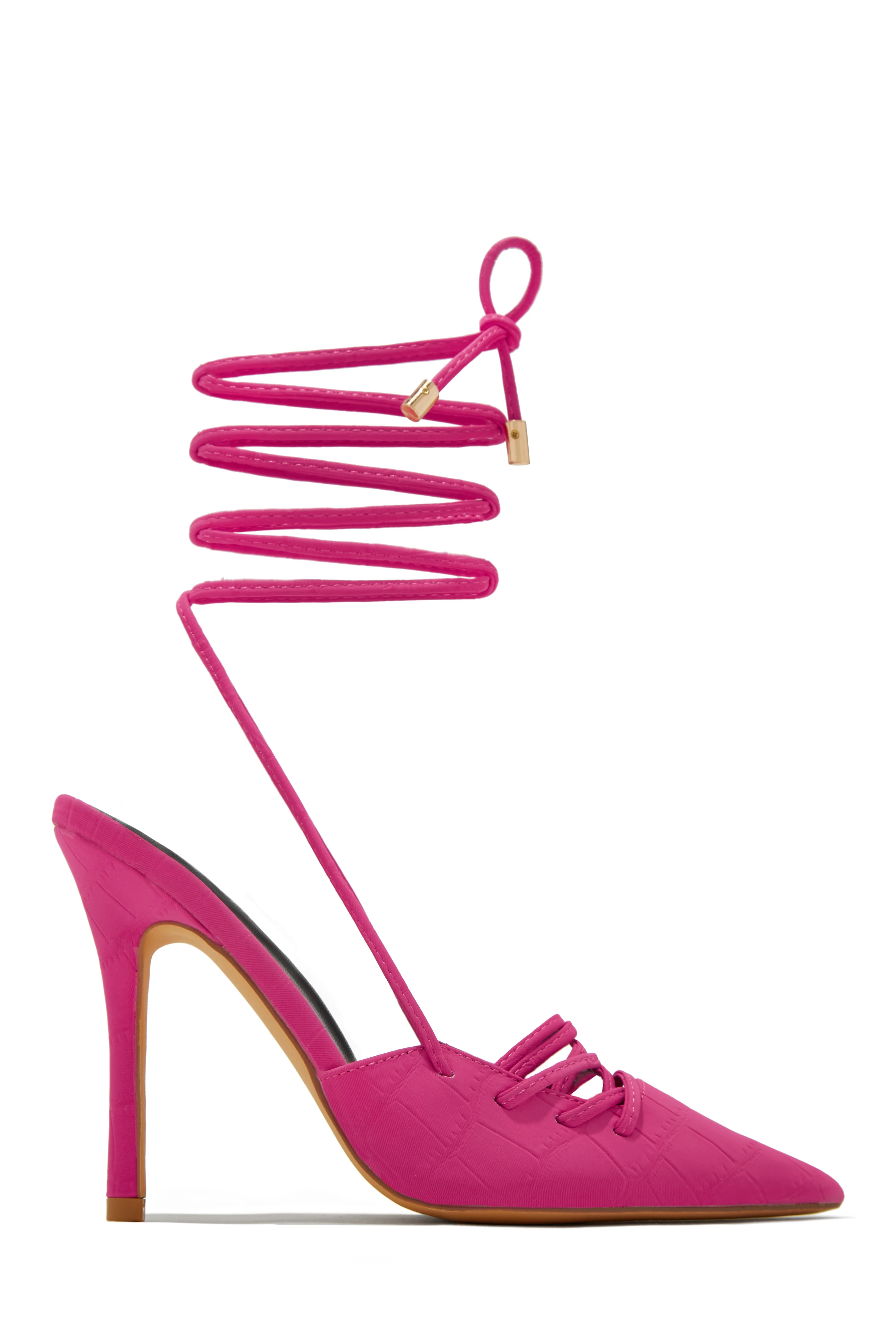 Simone Lace Up High Heel Pumps - White - Image 12