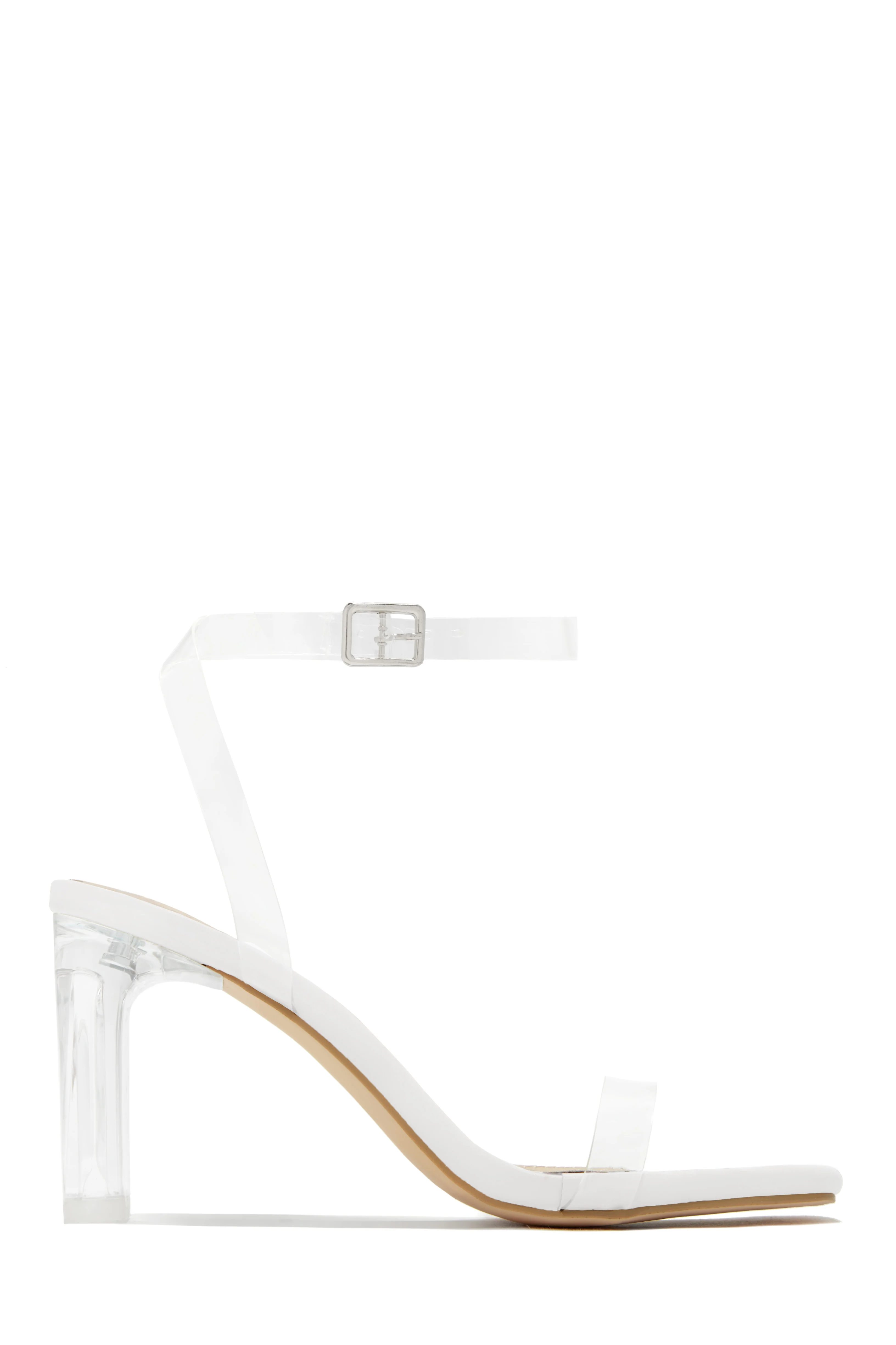 Simply Yours Clear Ankle Strap Heels - White - Image 5