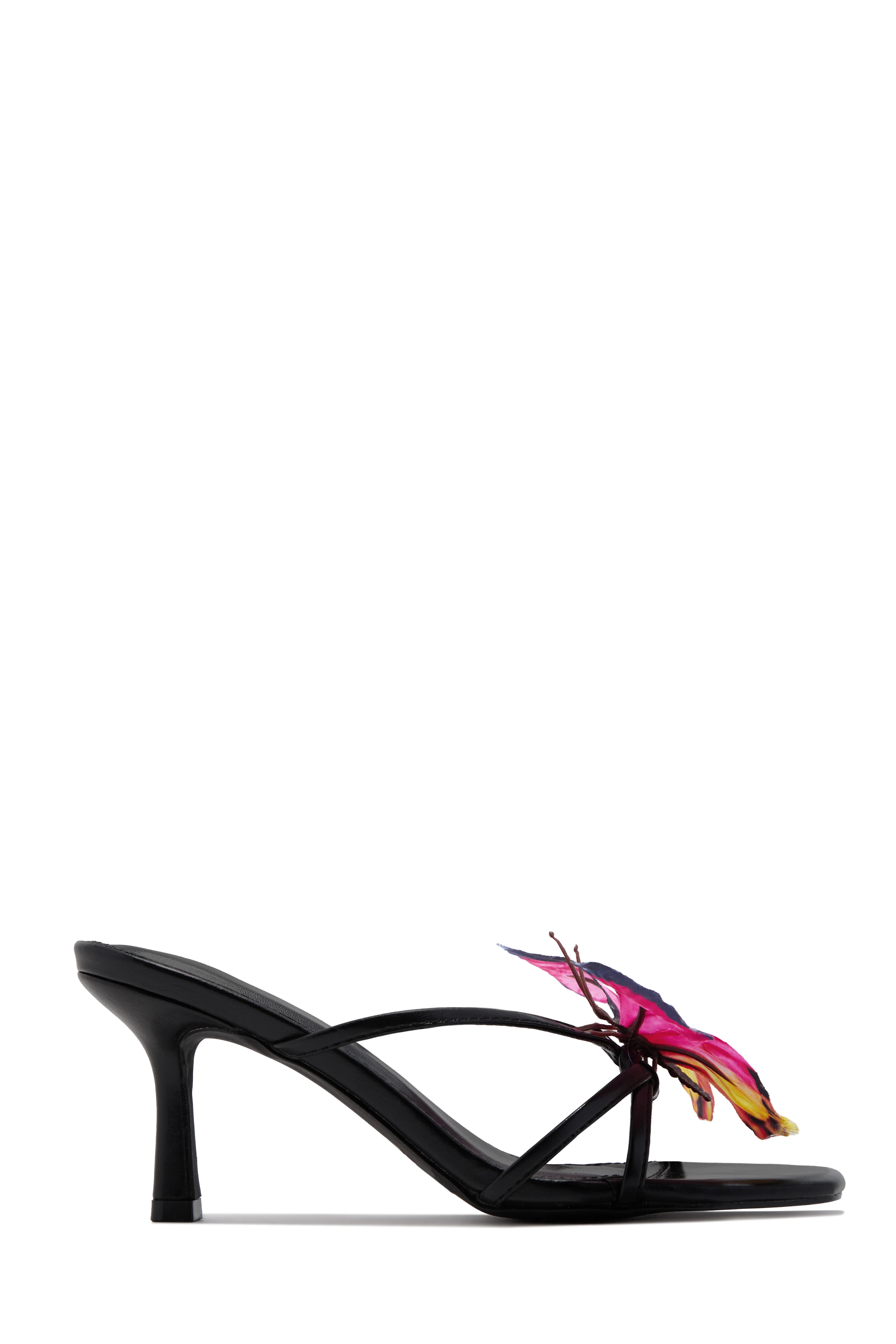Social Butterfly Mid Heel Mules - Black - Image 5