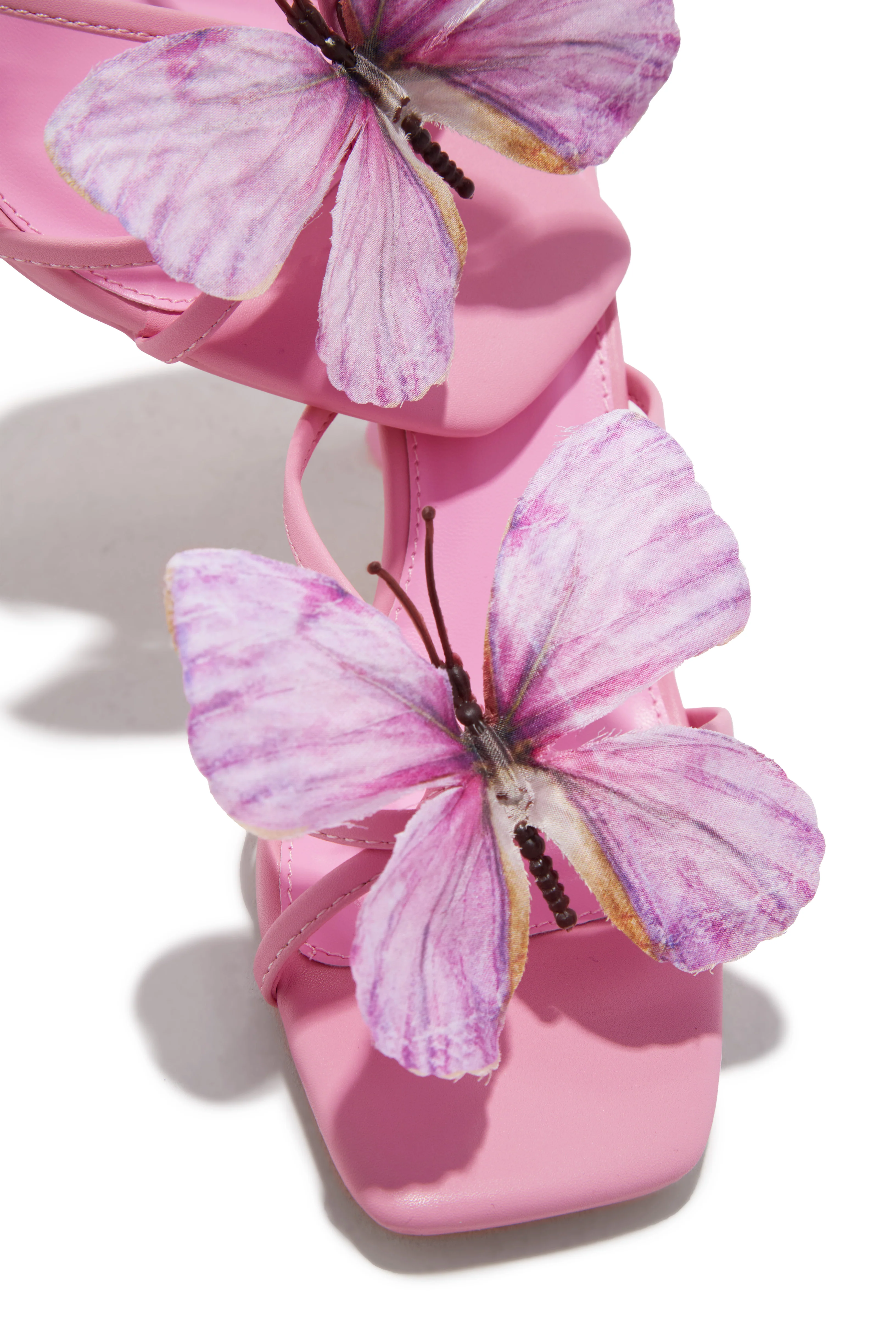 Social Butterfly Mid Heel Mules - Pink - Image 3
