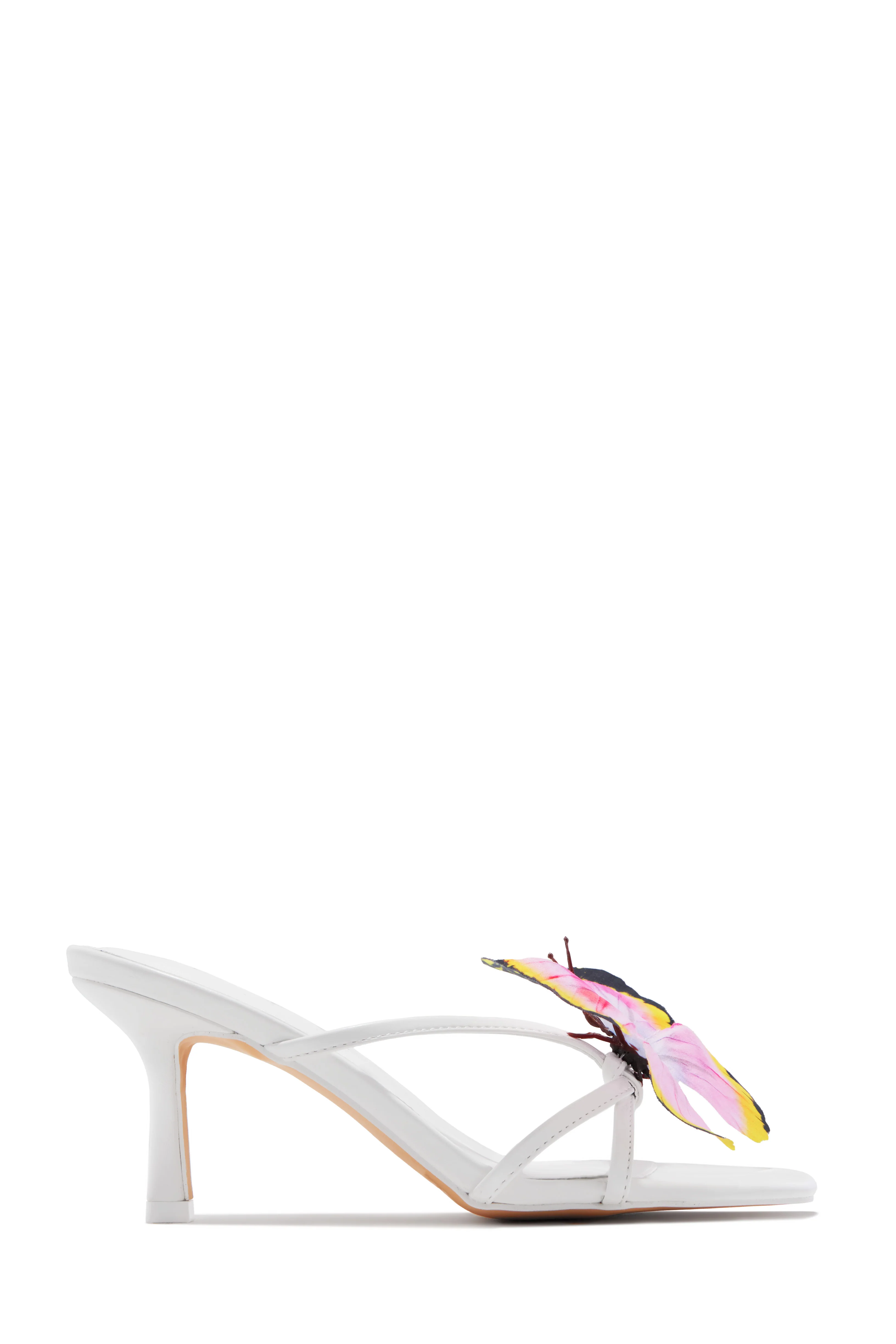 Social Butterfly Mid Heel Mules - White - Image 6