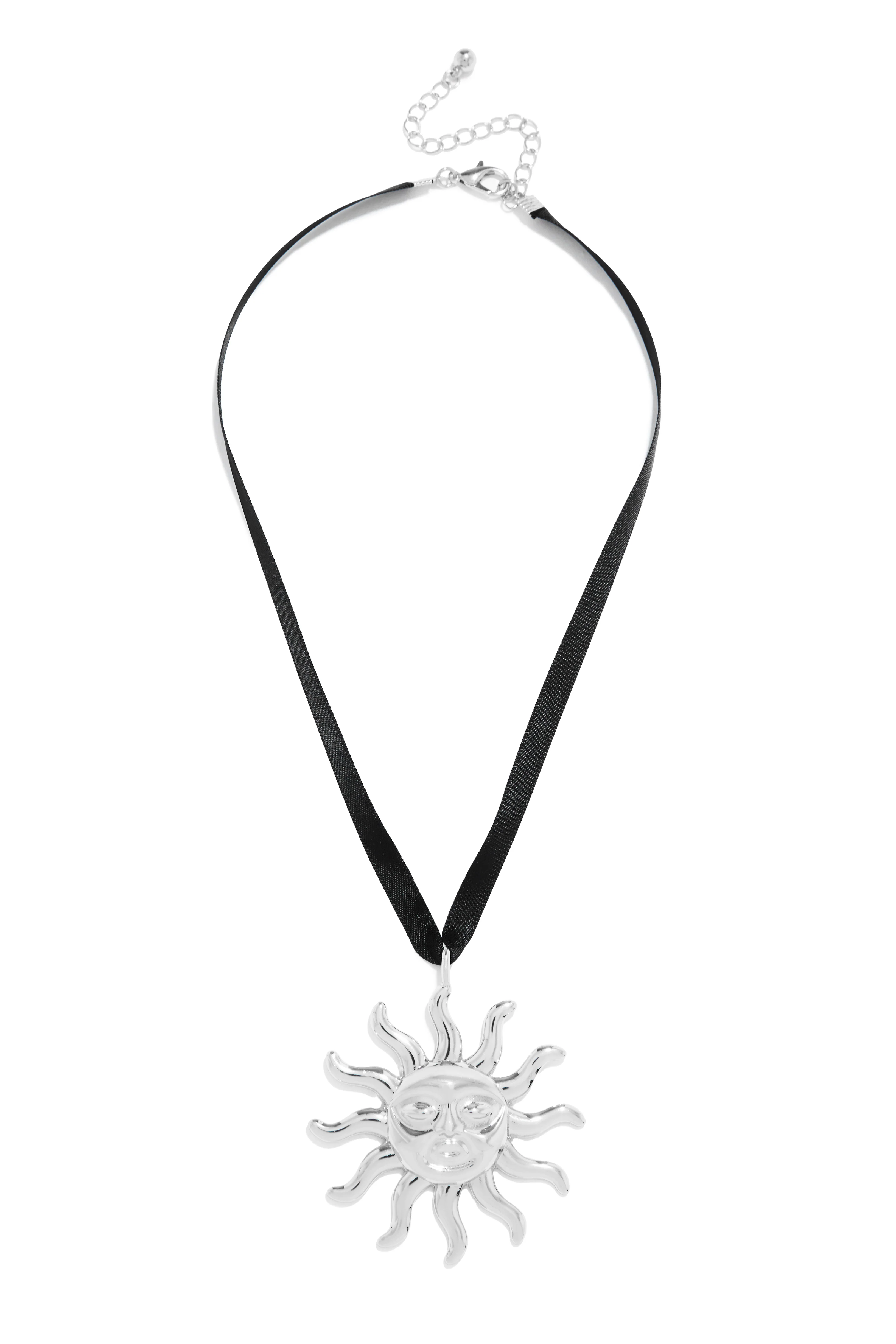 Solana Statement Sun Necklace - Silver - Image 3