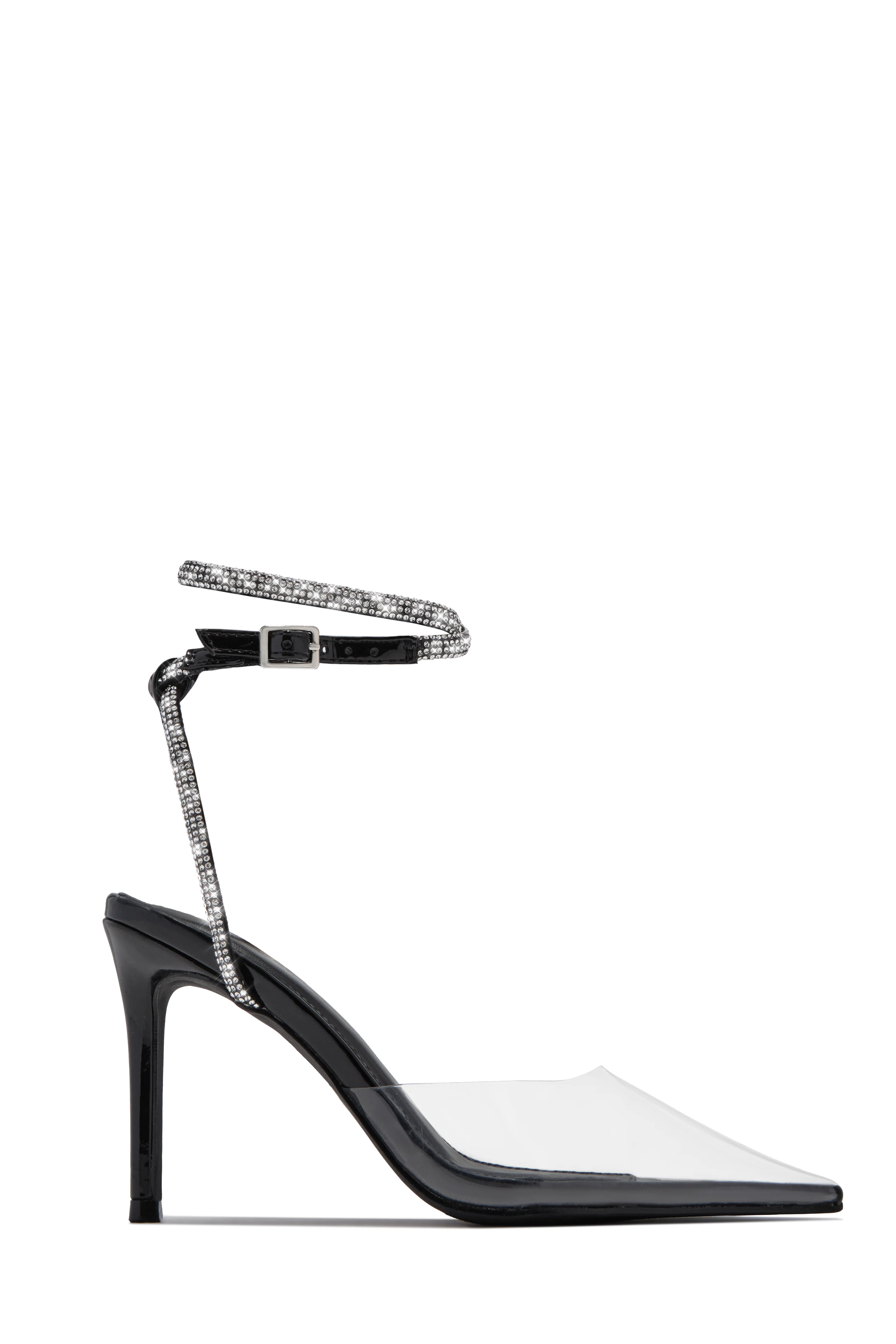 Special Guest Embellished Clear Heels - Black - Image 4