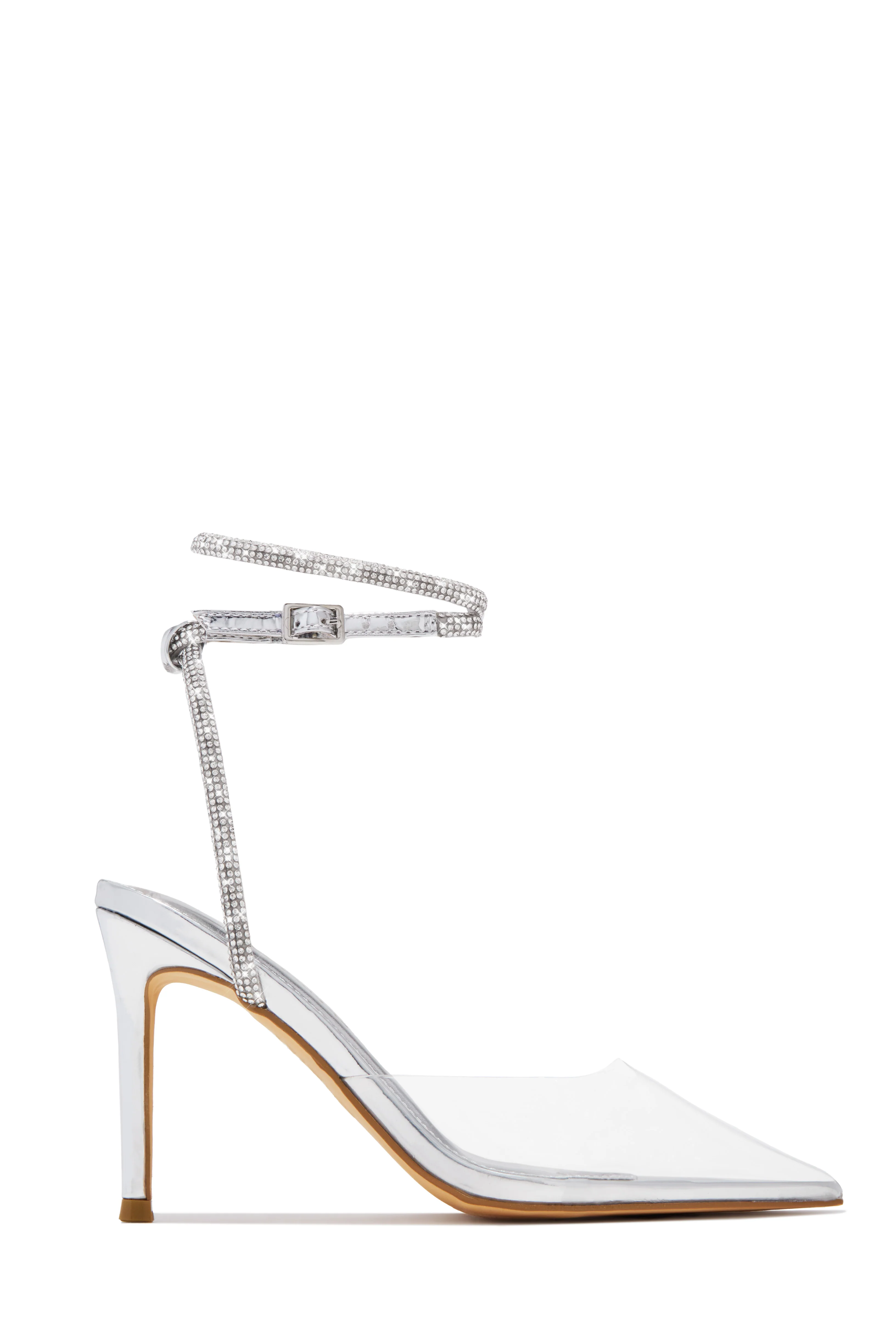 Special Guest Embellished Clear Heels - Silver - Image 3