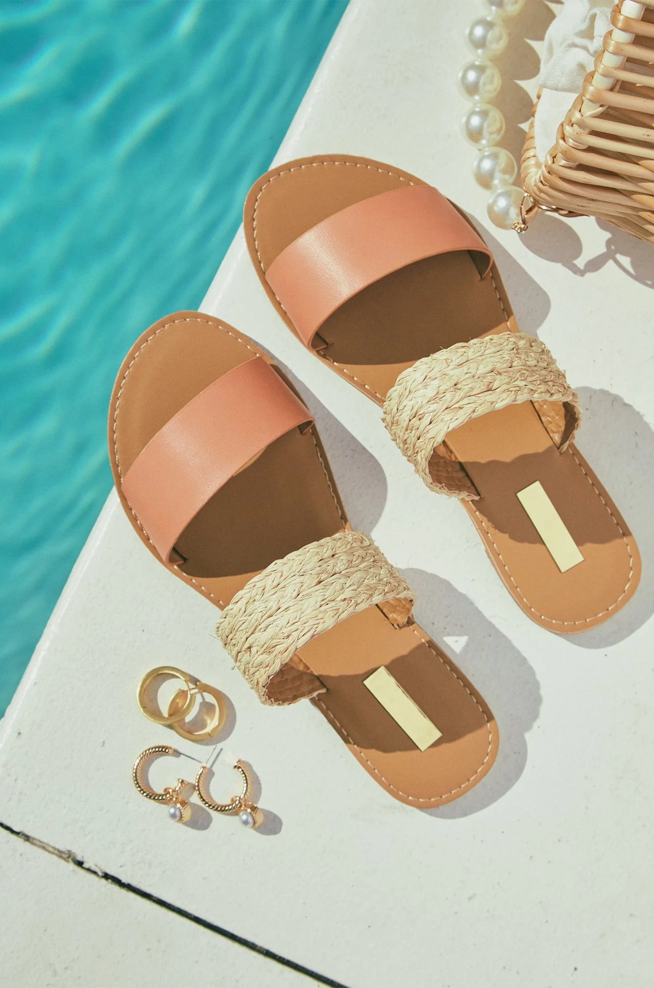 Spring Breaker Flat Slip On Sandals - Coral - Image 3