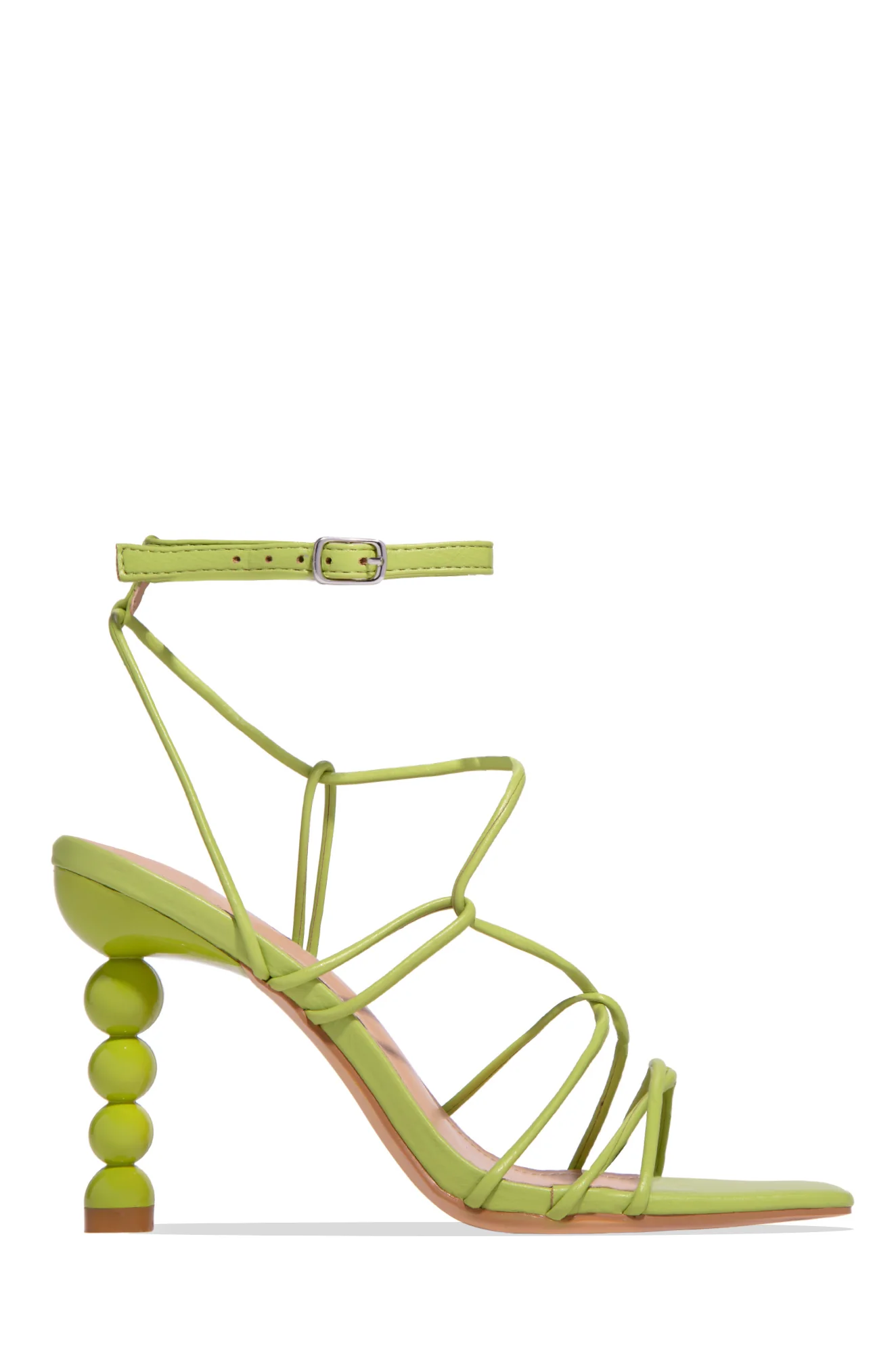 St. Barts Summer Square Toe Strappy Heels - Orange - Image 9