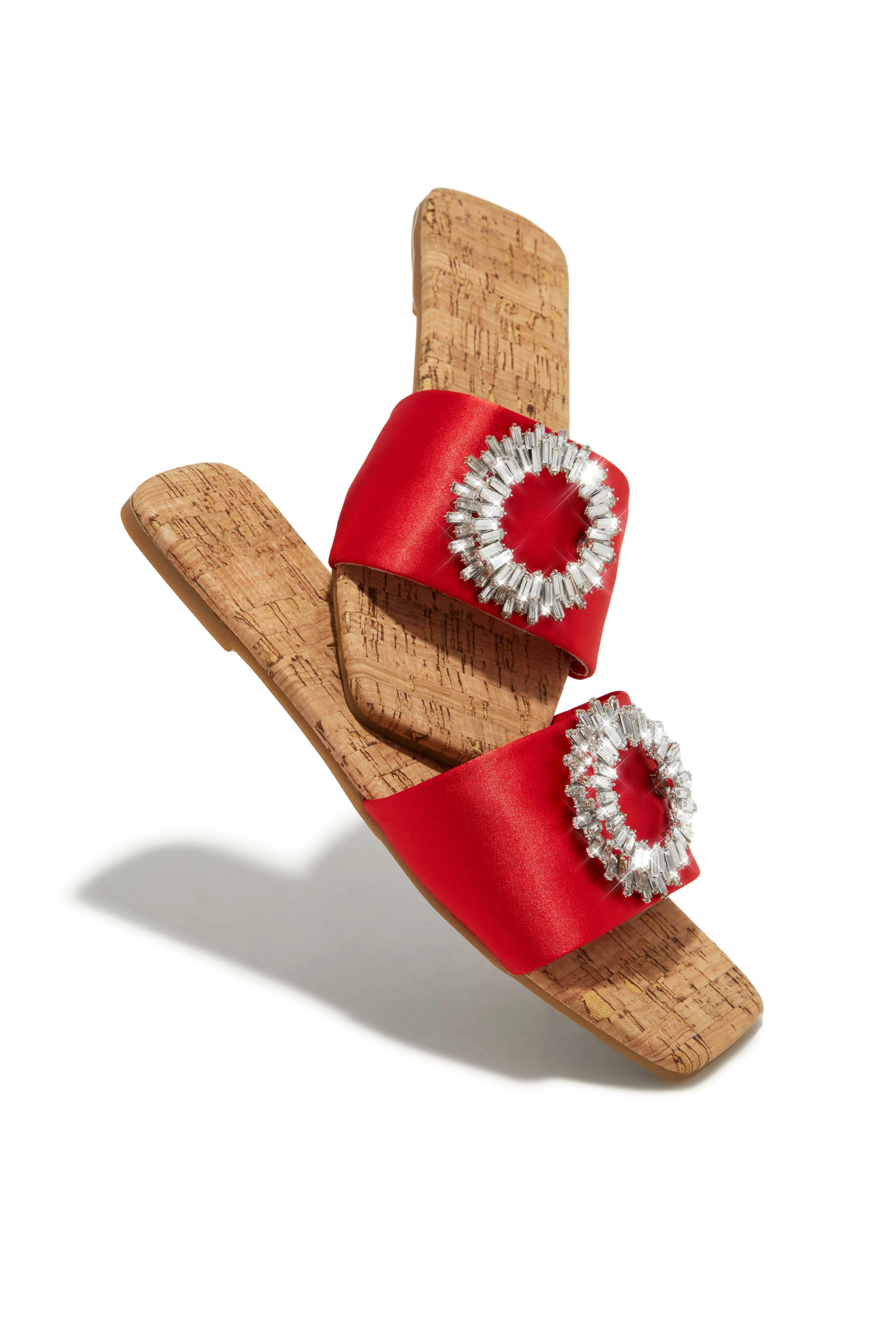 St. Tropez Getaway Embellished Slip On Sandals - Red - Image 3