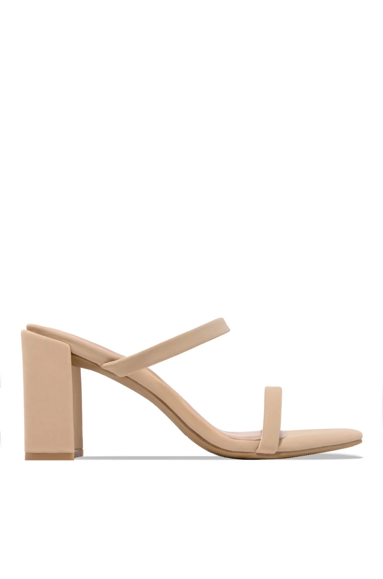 Summer Date Block Heel Mules - Nude - Image 4