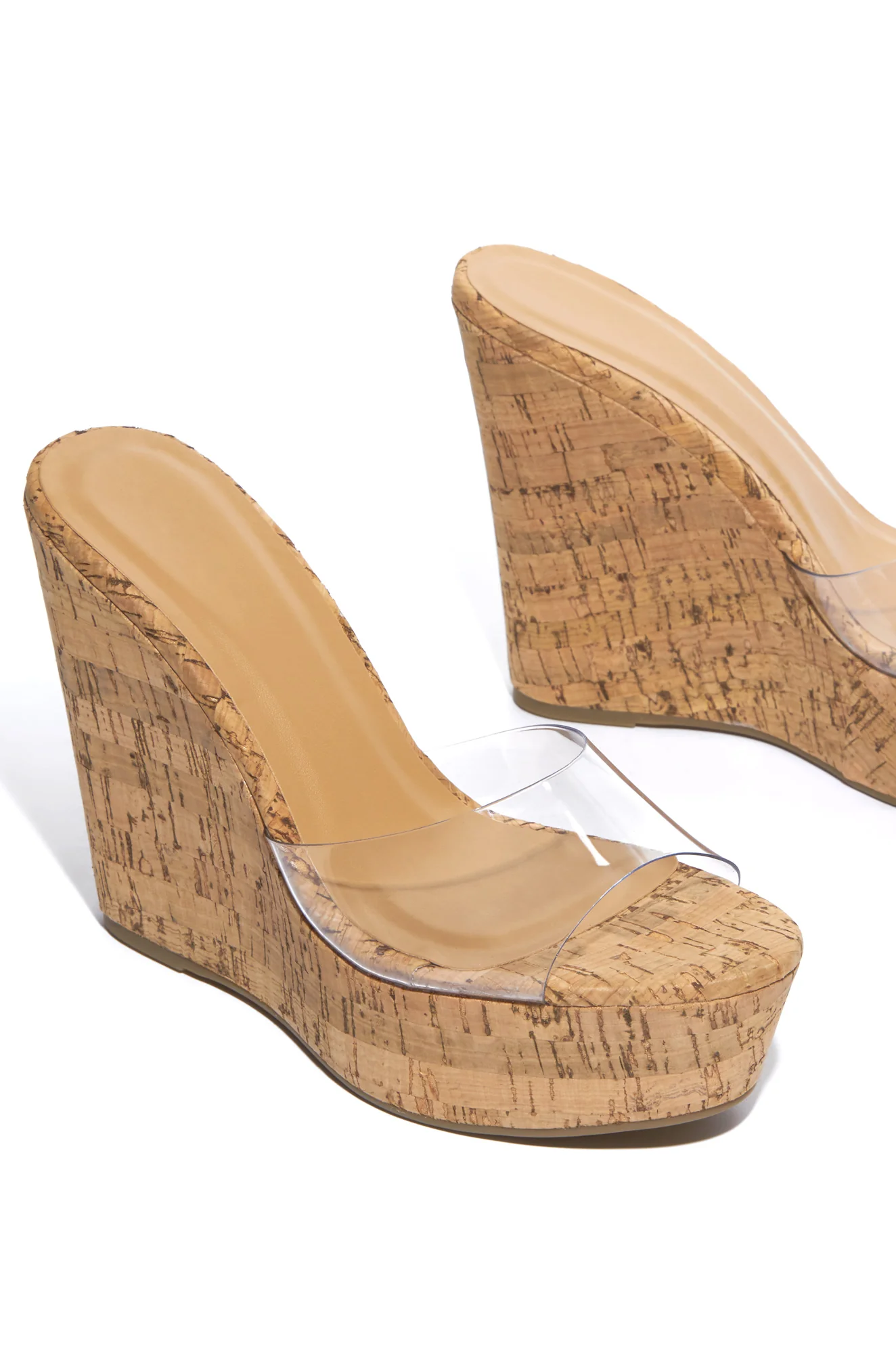Summer in Cannes Platform Wedge Mules - Cork - Image 10