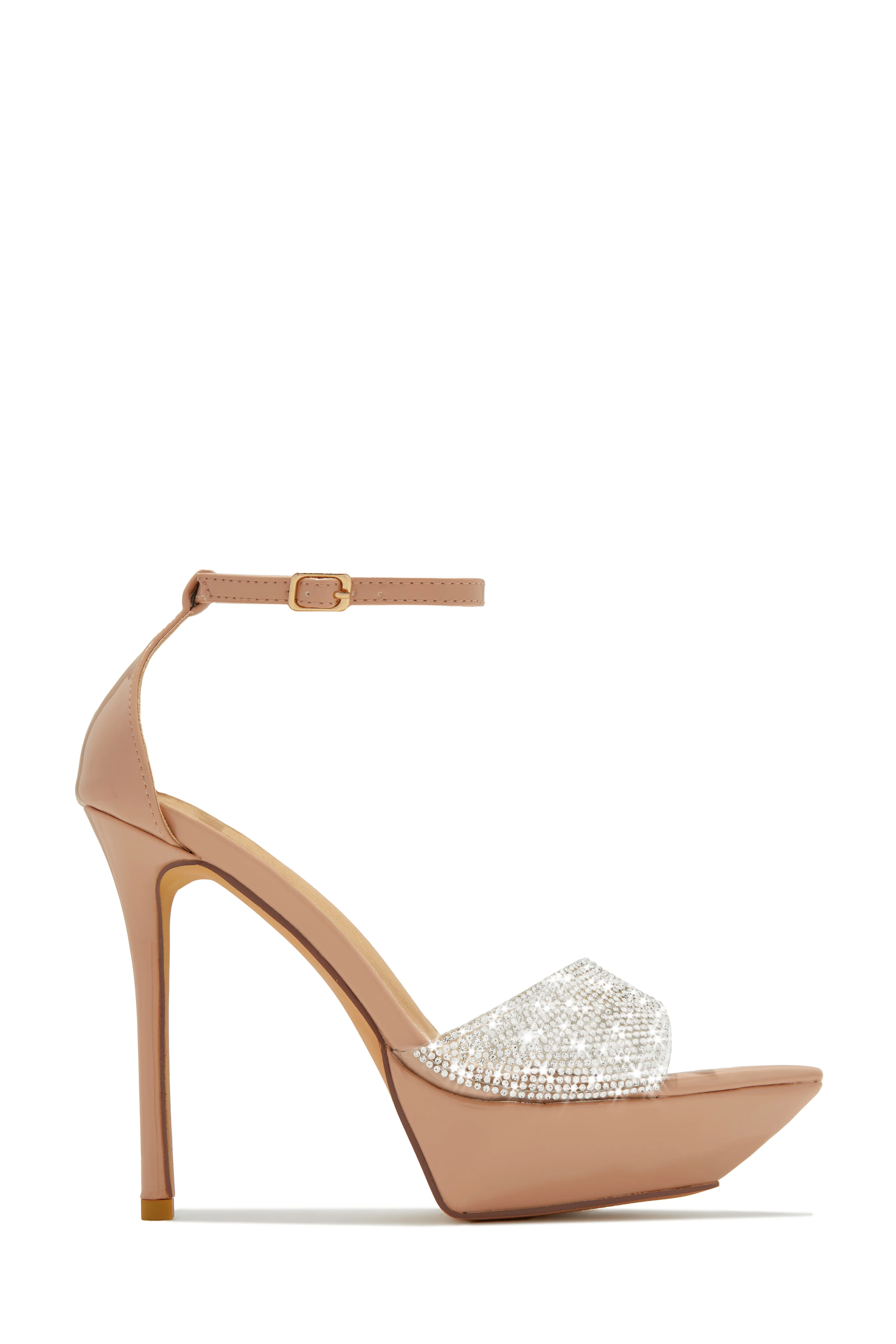 Sweet Fatale Embellished Platform Heels - Gold - Image 7