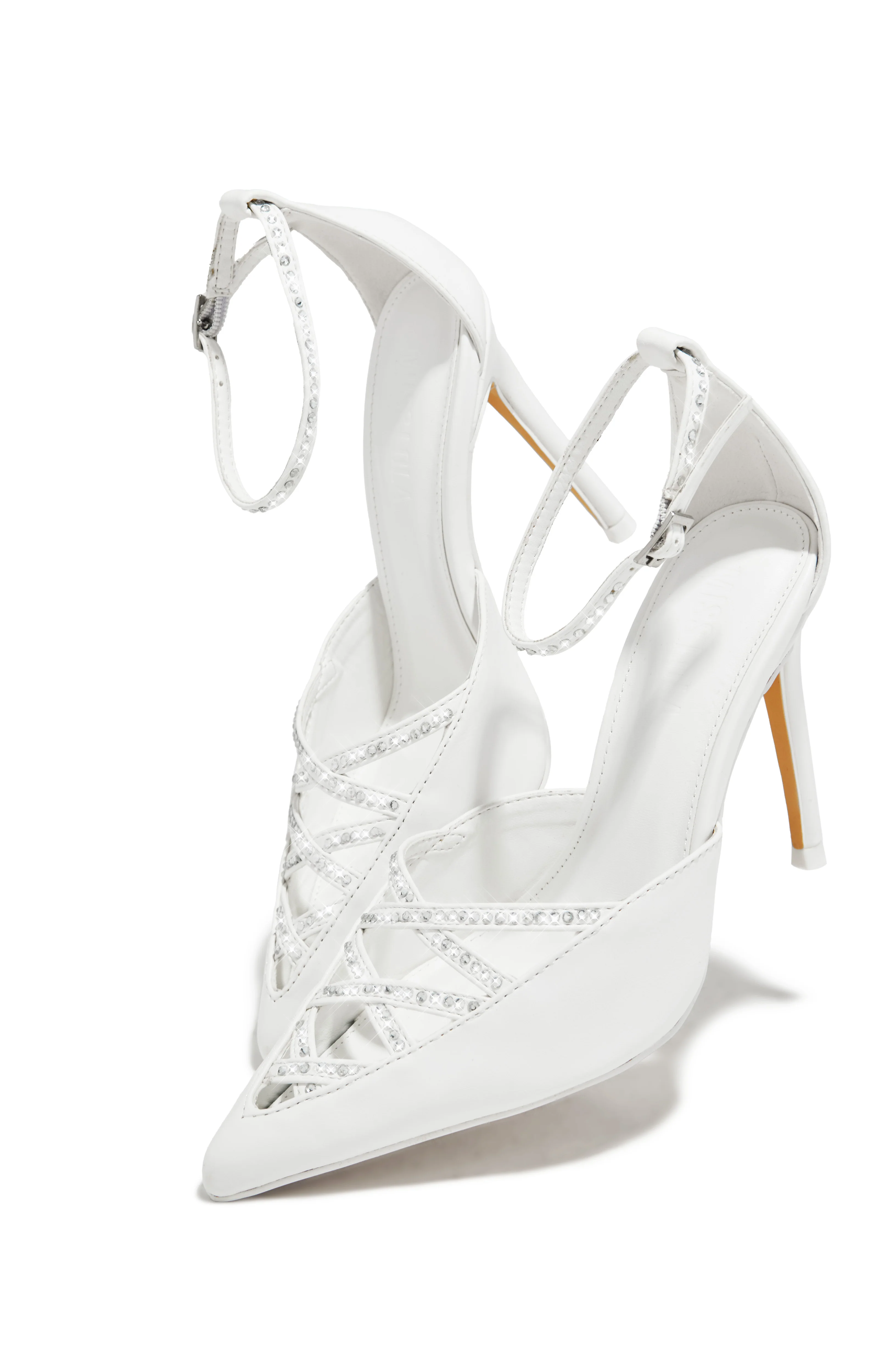 Tanalee Embellished High Heel Pumps - White - Image 6