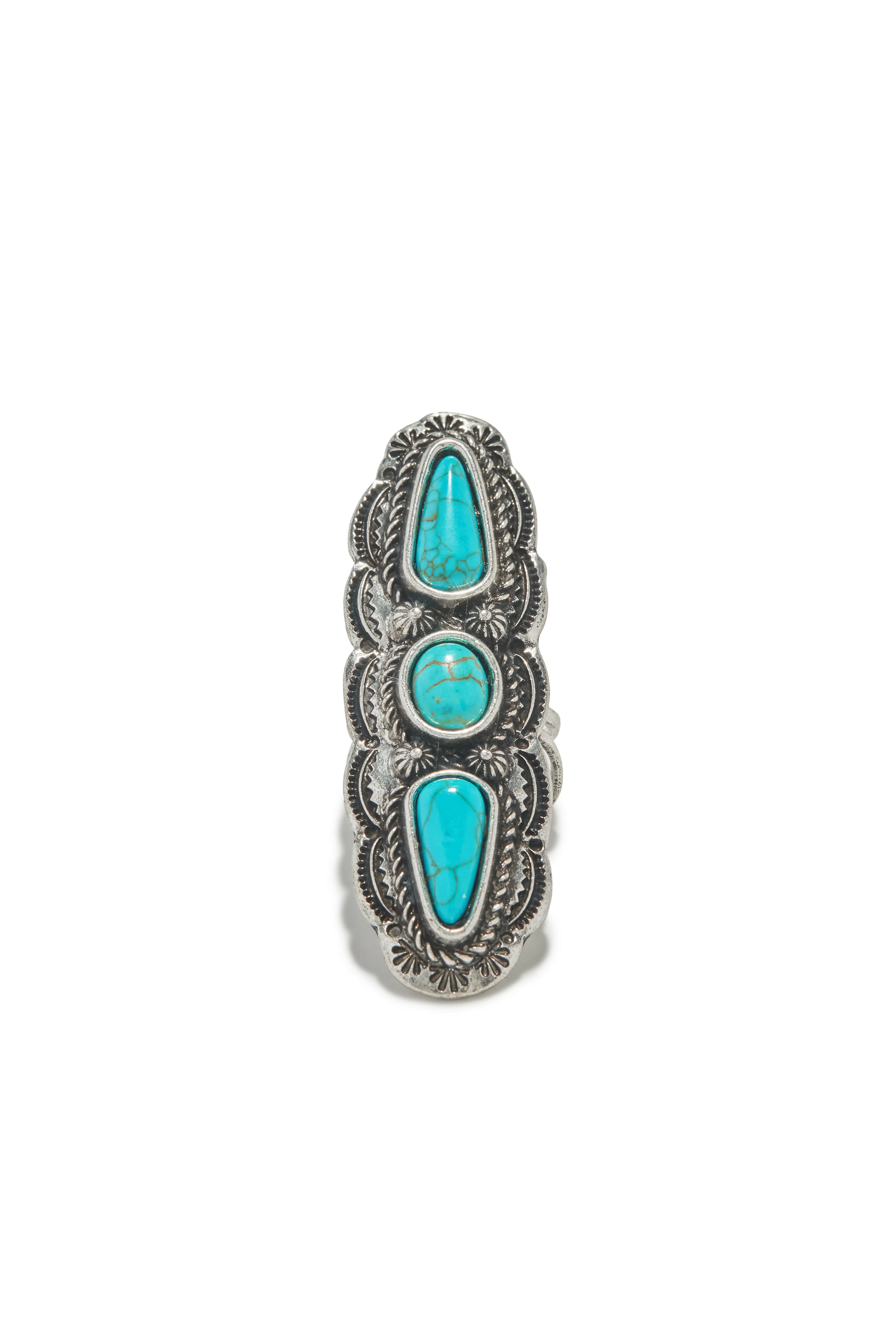 Teresa Statement Ring - Silver Turquoise - Image 7