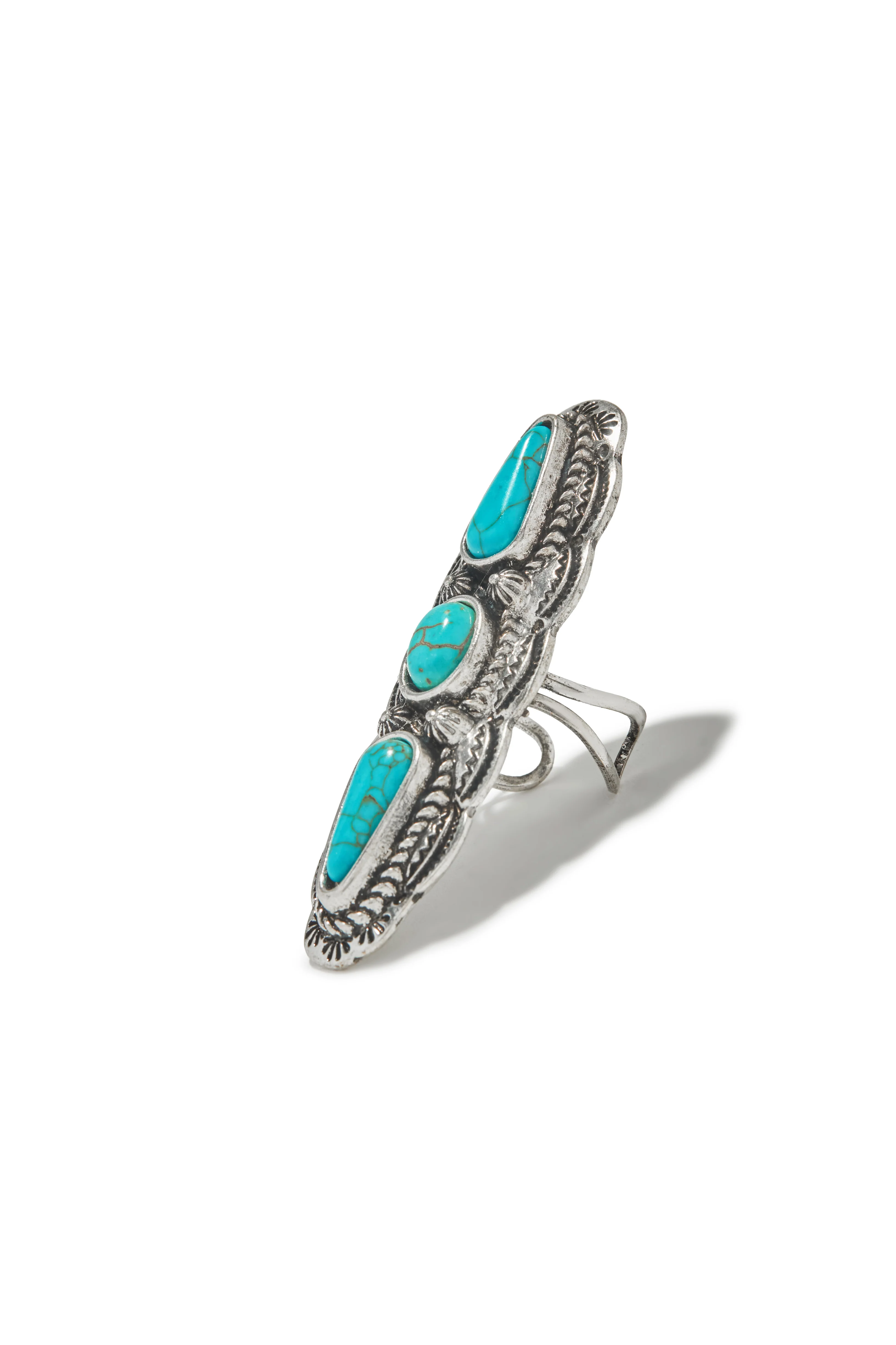 Teresa Statement Ring - Silver Turquoise - Image 8