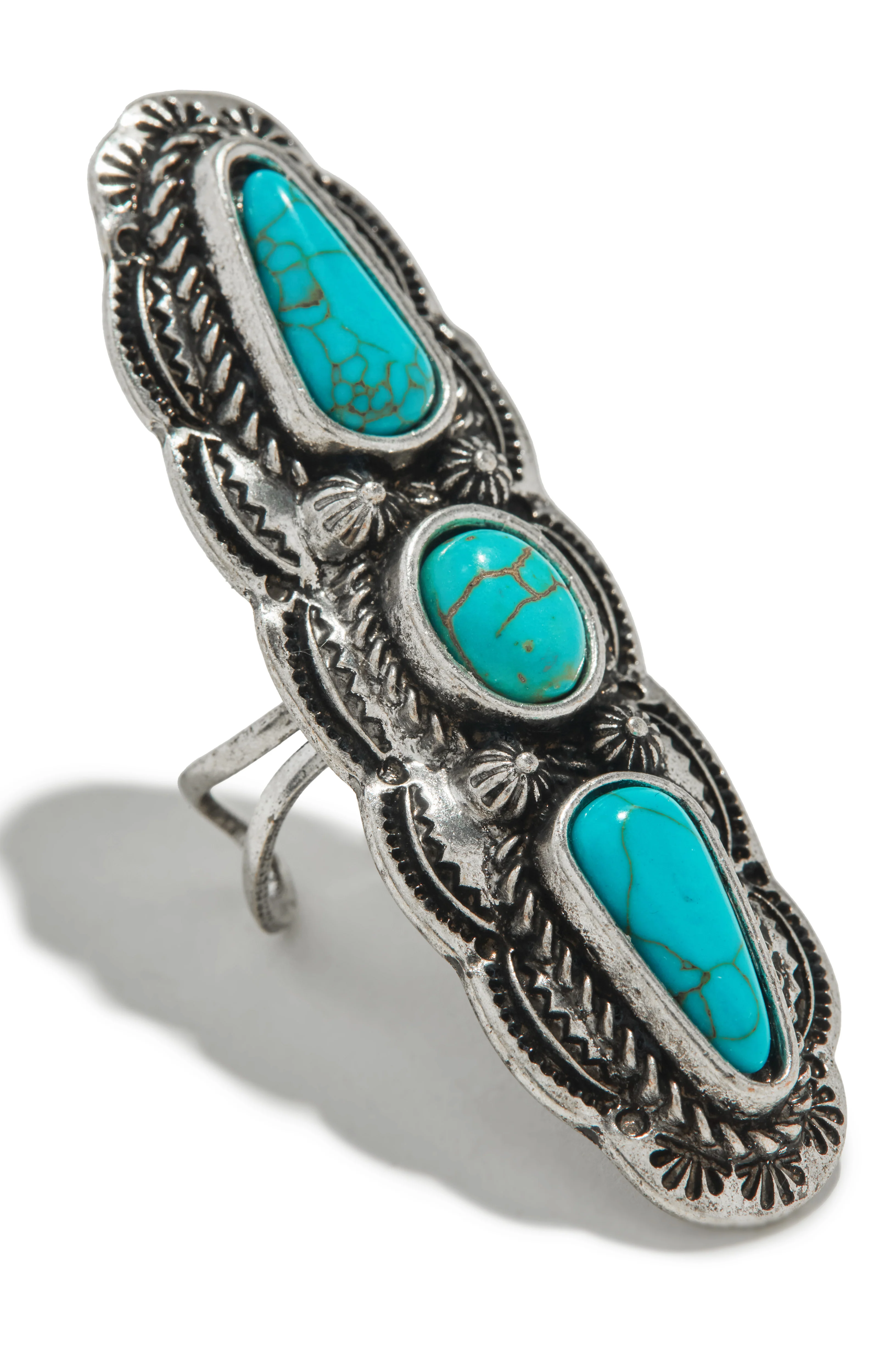Teresa Statement Ring - Silver Turquoise - Image 9