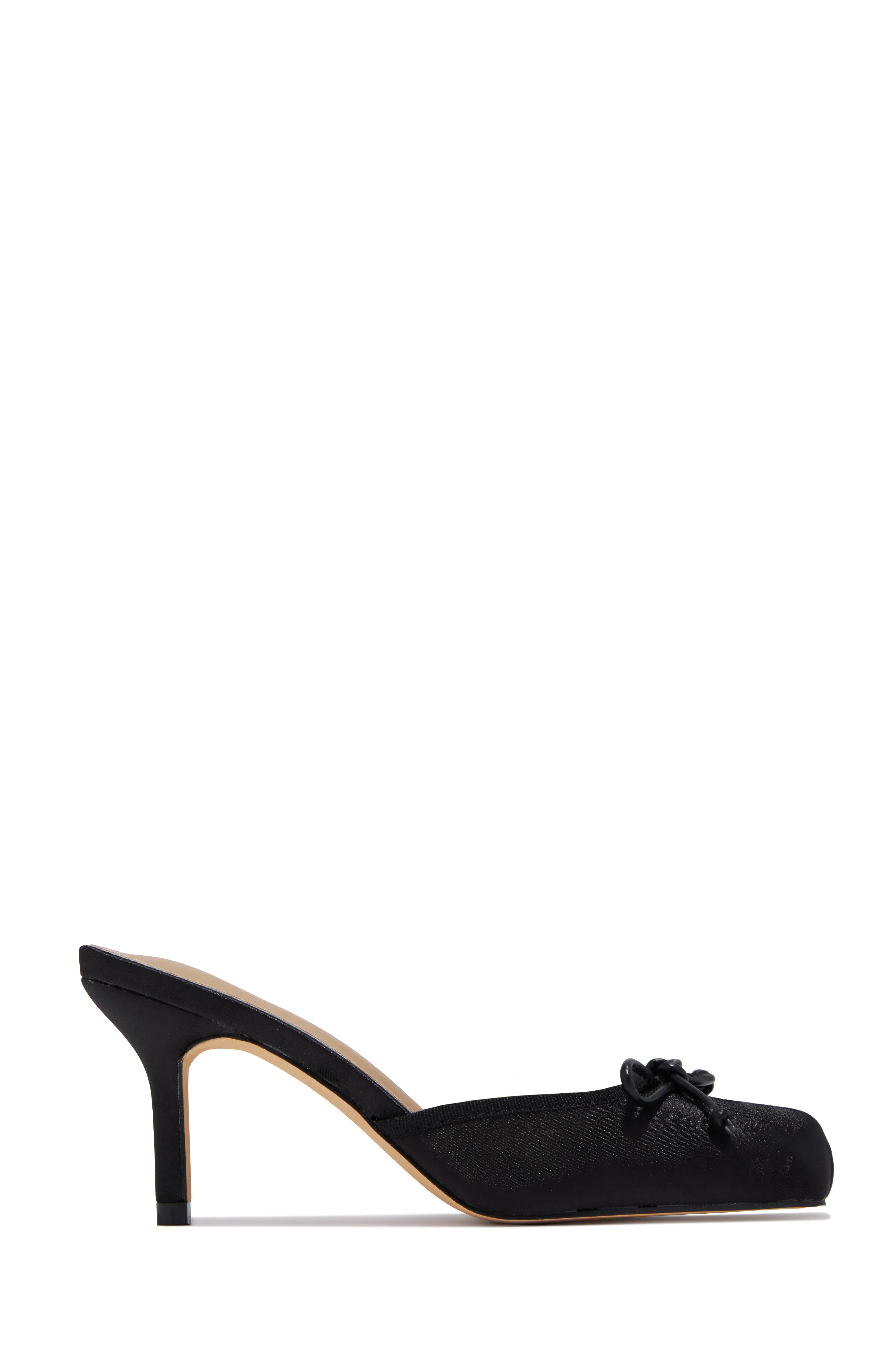 Tessa Ballet Mid Heel Mules - Black - Image 5