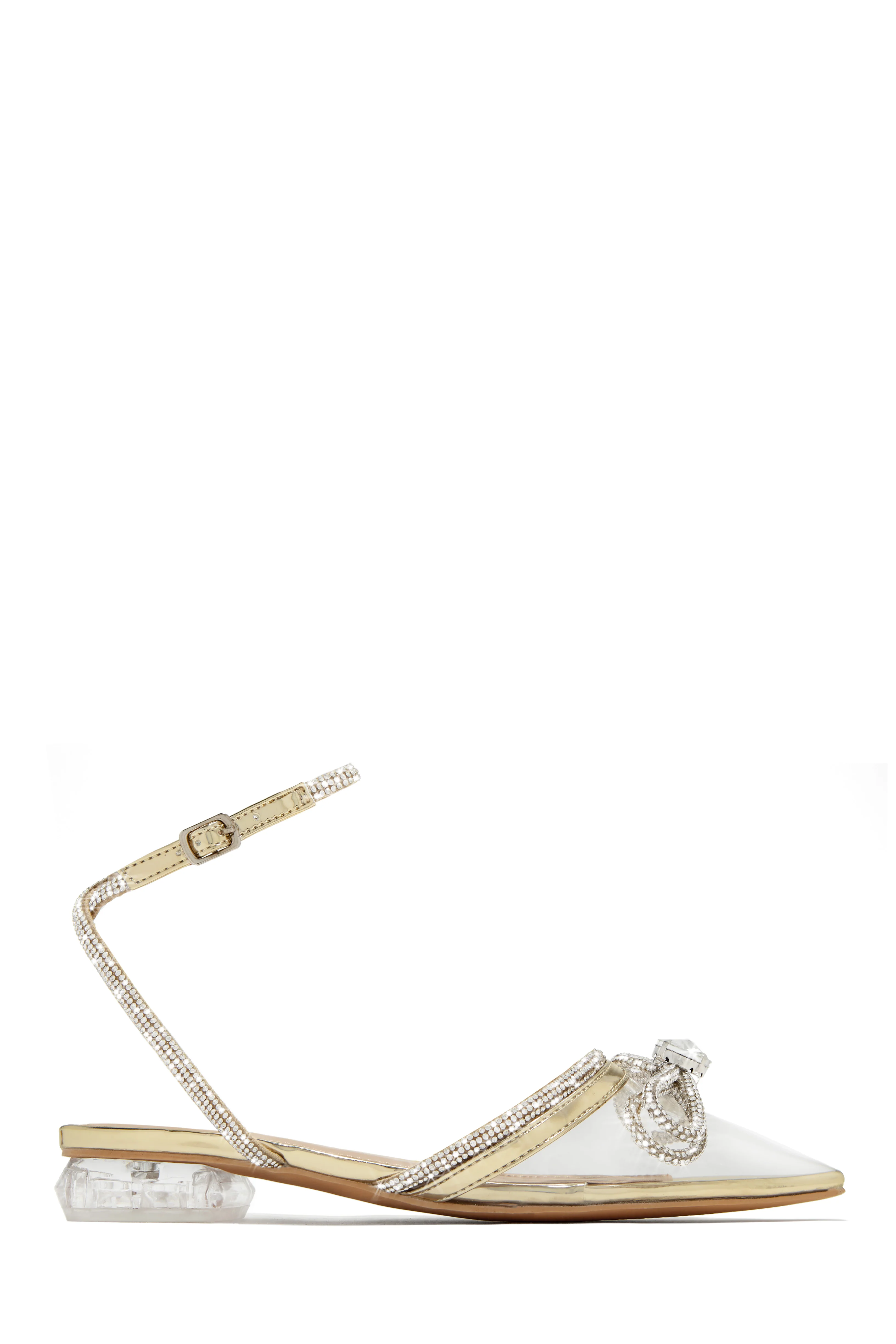 The Afterparty Embellished Pointed Toe Flats - Gold - Image 5