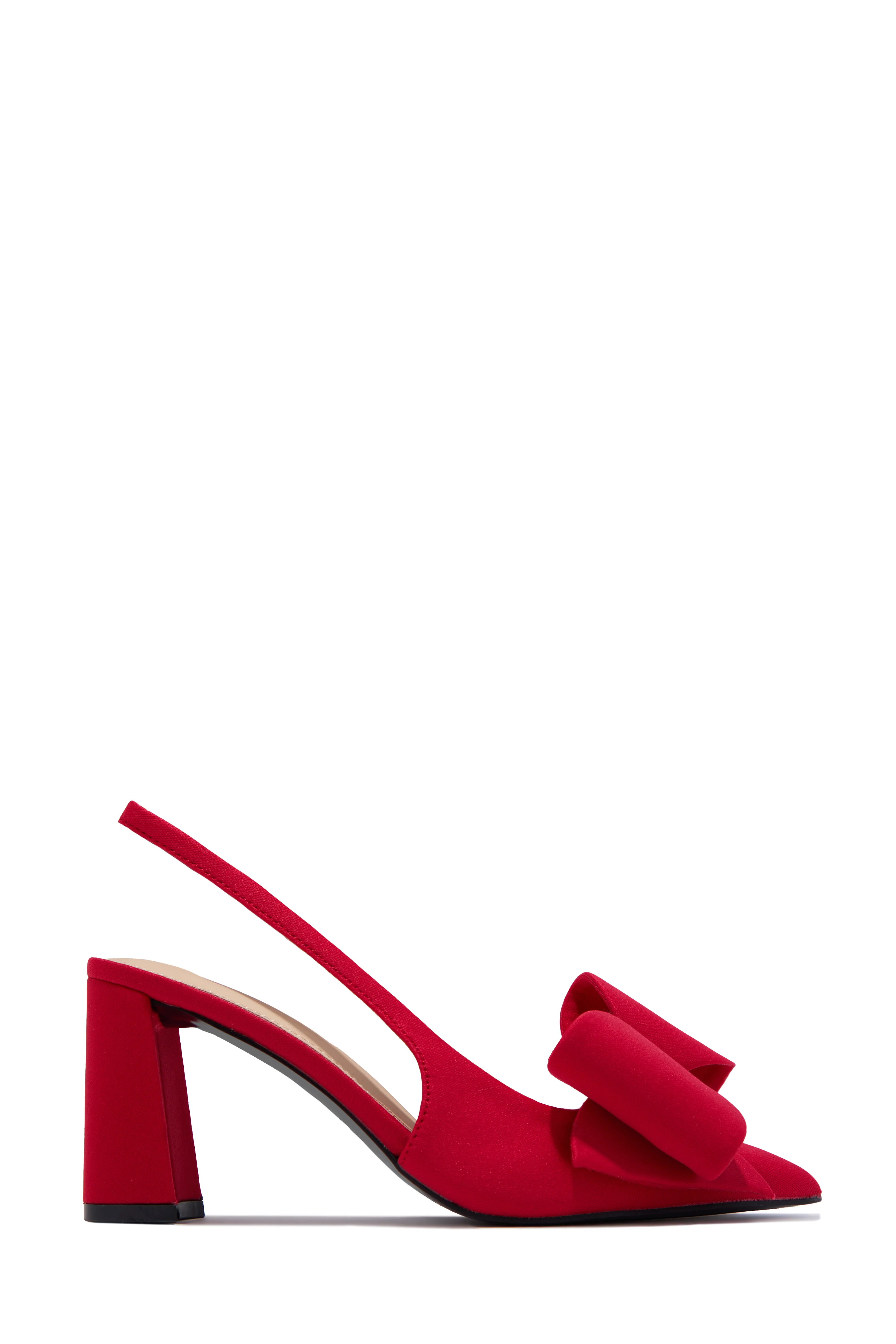 Tiffany Slingback Bow Pumps - Red - Image 5