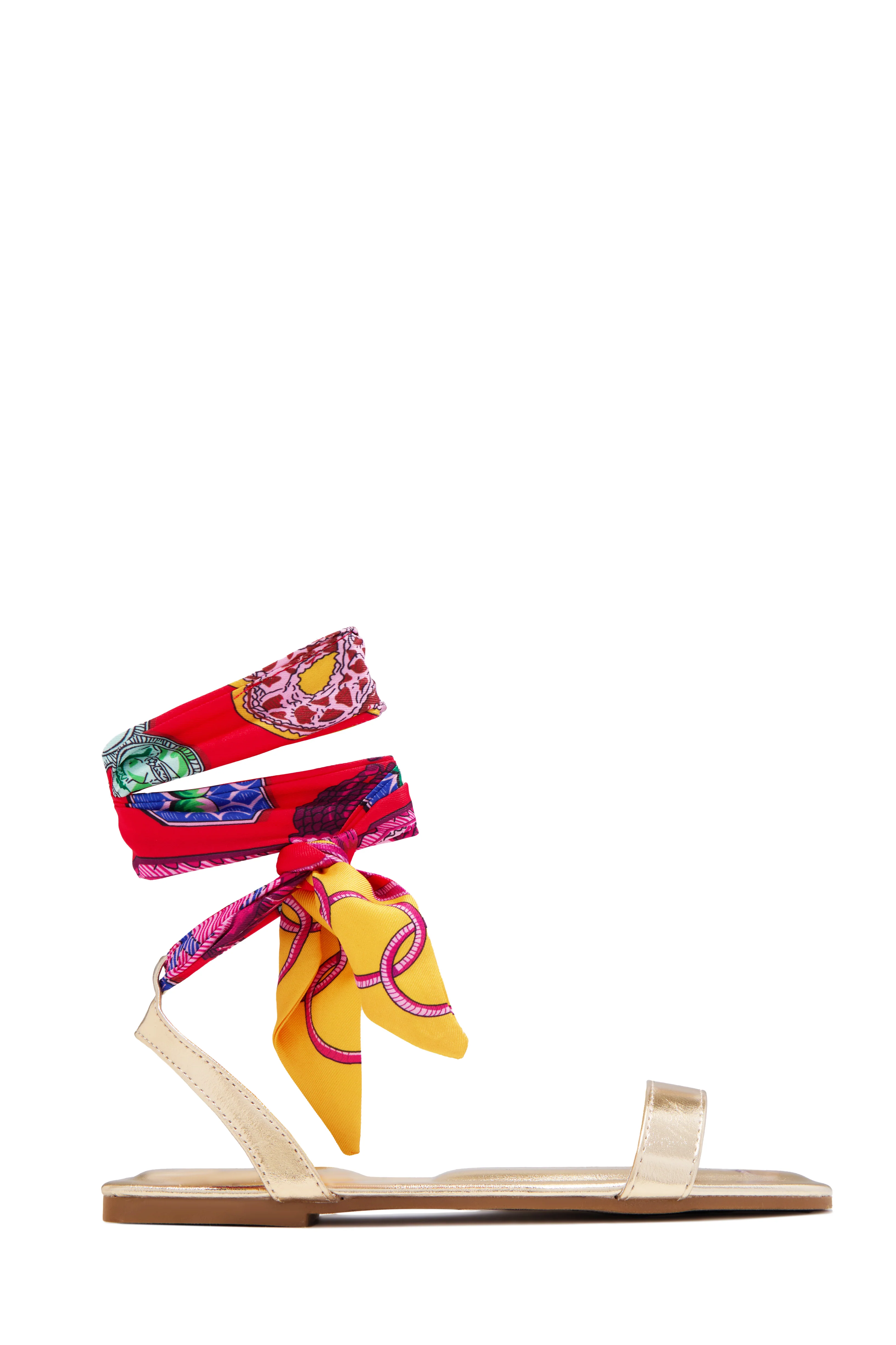Tropicana Lace Up Sandals - Gold - Image 6