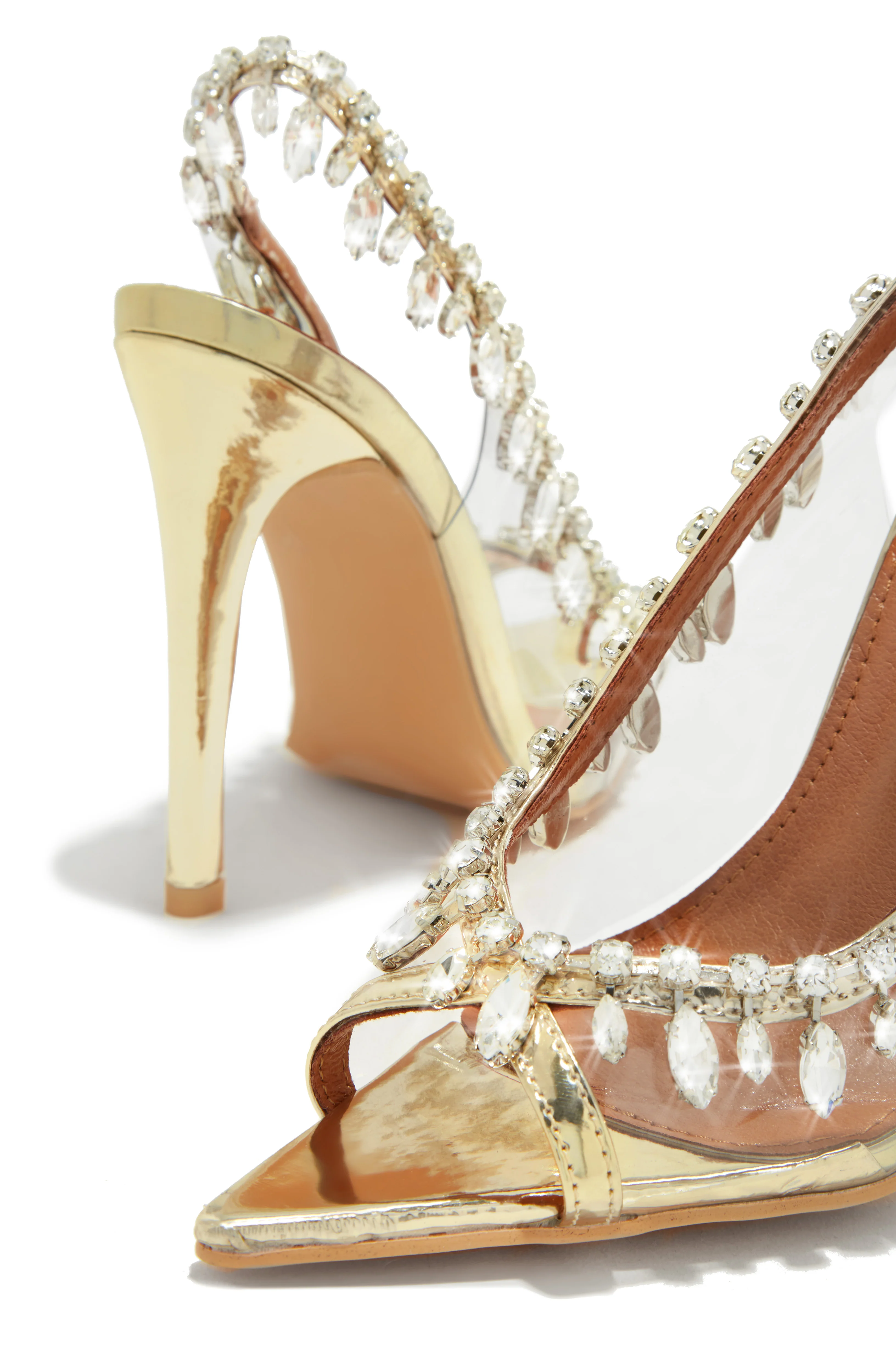 Under The Stars Embellished Slingback Pumps - Gold - Image 3