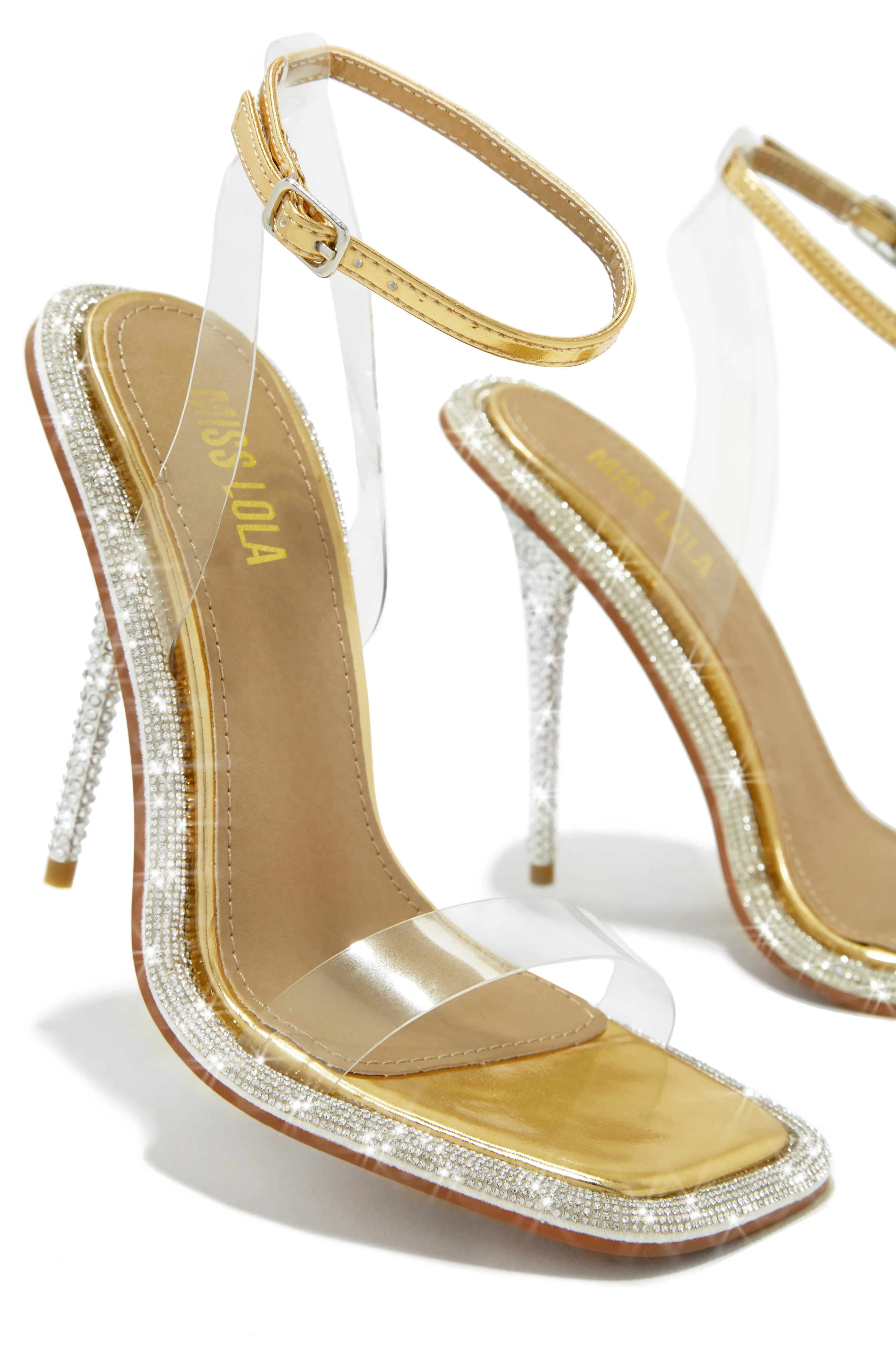 Unforgettable Nights Embellished High Heels - Gold - Image 2