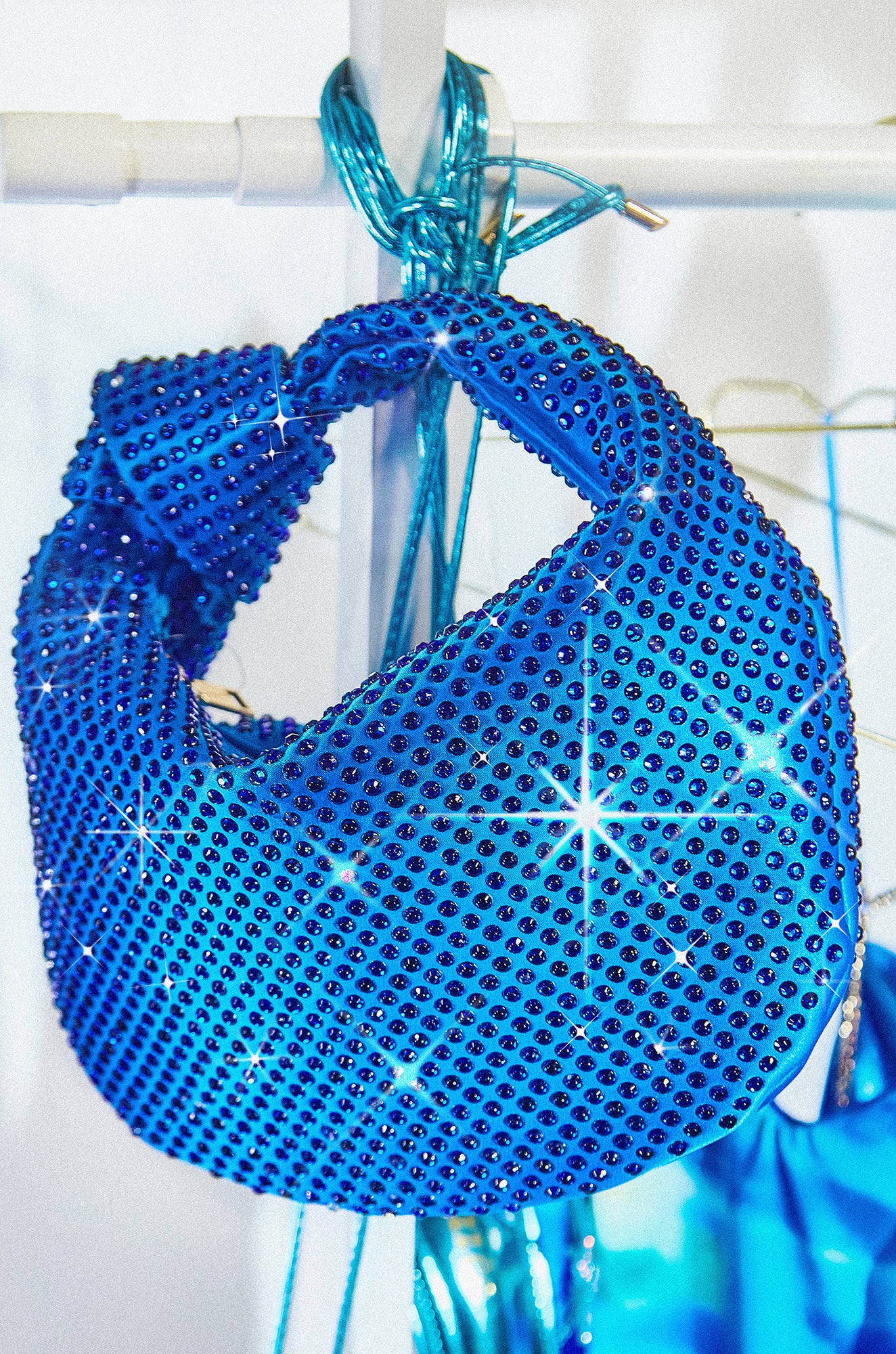 Vacay Nights Embellished Knot Detail Bag - Blue - Image 3