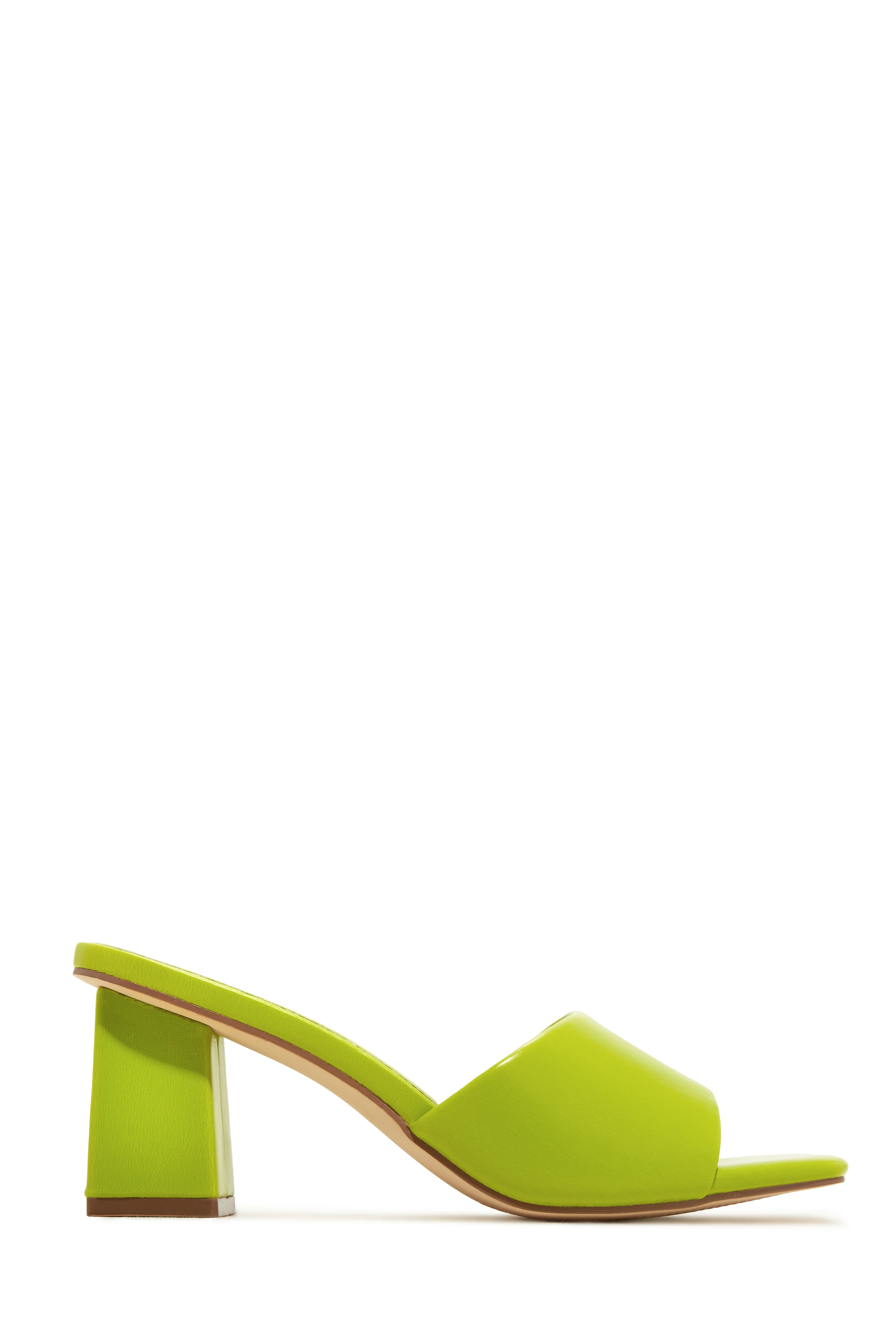 Valentine Block Heel Mules - Green - Image 5