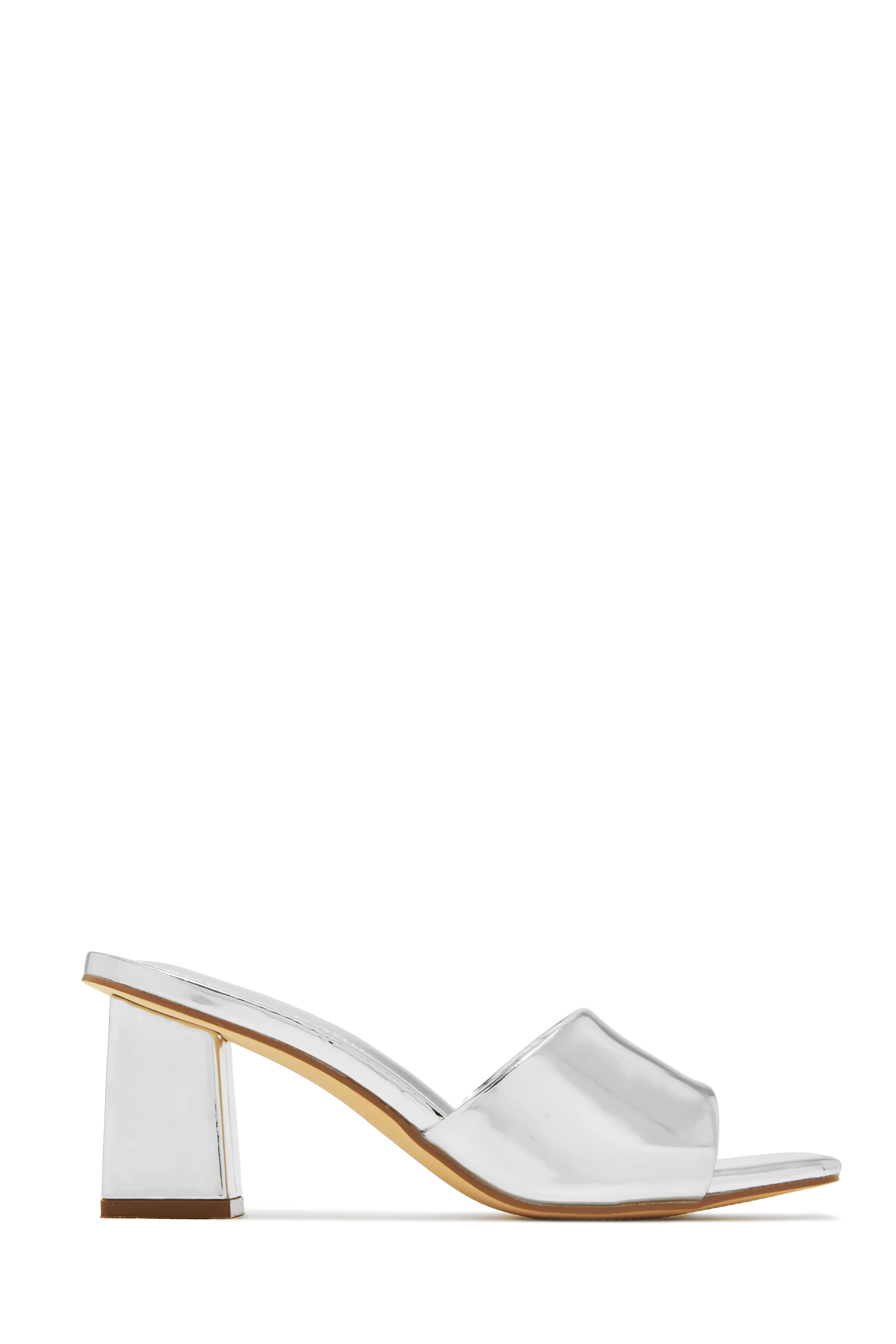 Valentine Block Heel Mules - Silver - Image 6