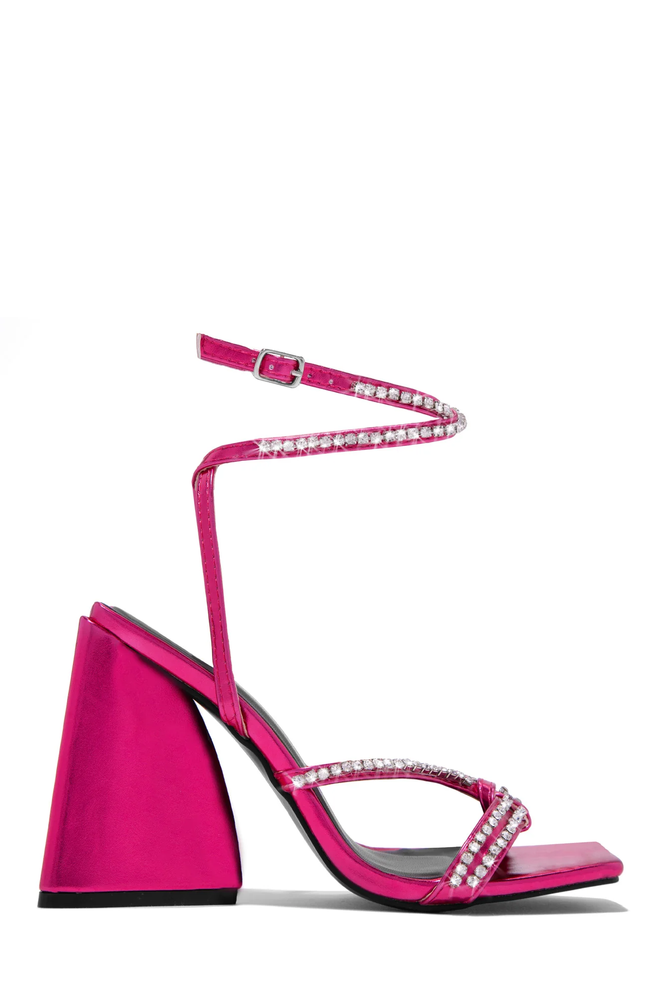 Valerya Embellished Triangle Block Heels - Pink - Image 6