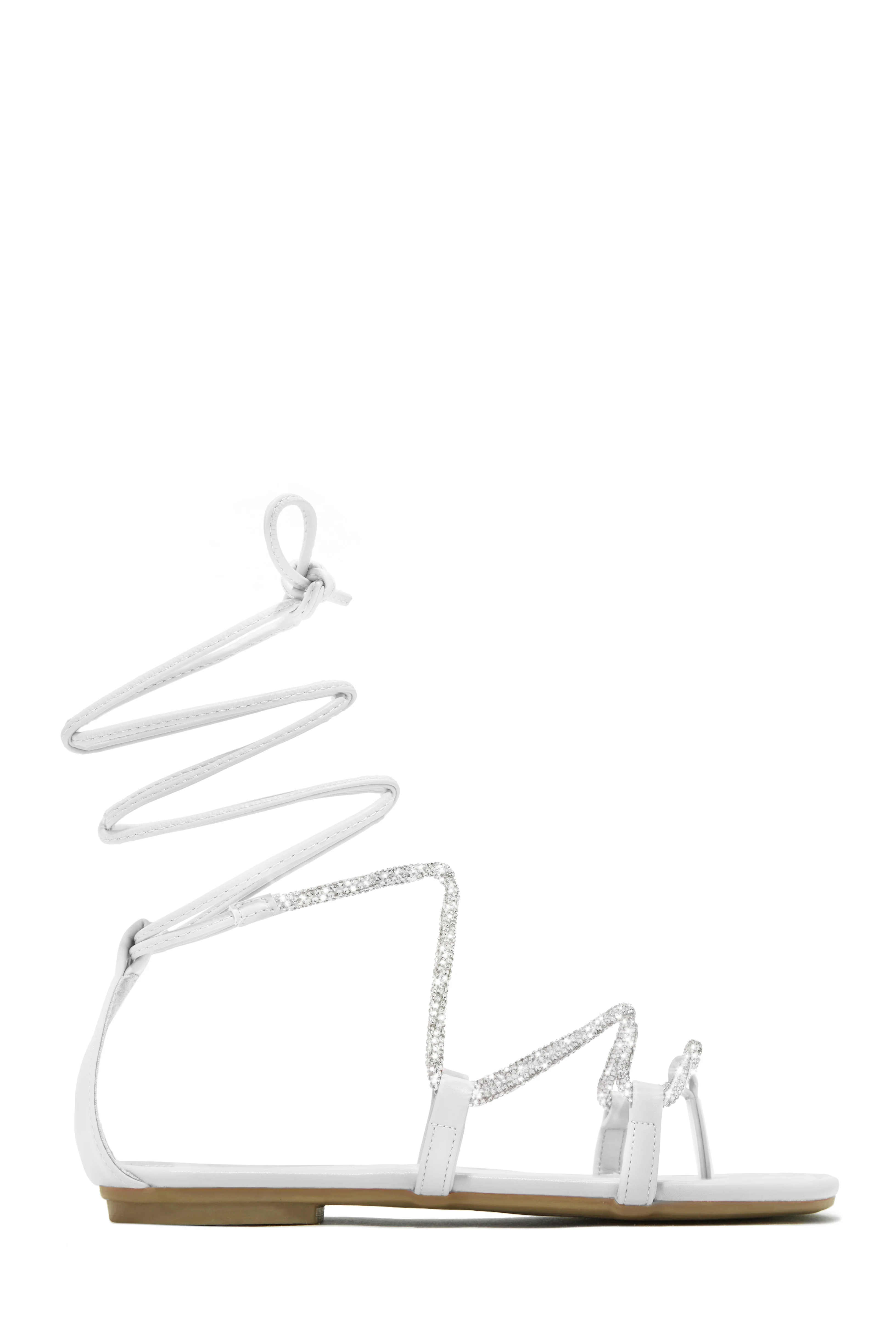 Vegas Weekend Embellished Lace Up Sandals - Gold - Image 11