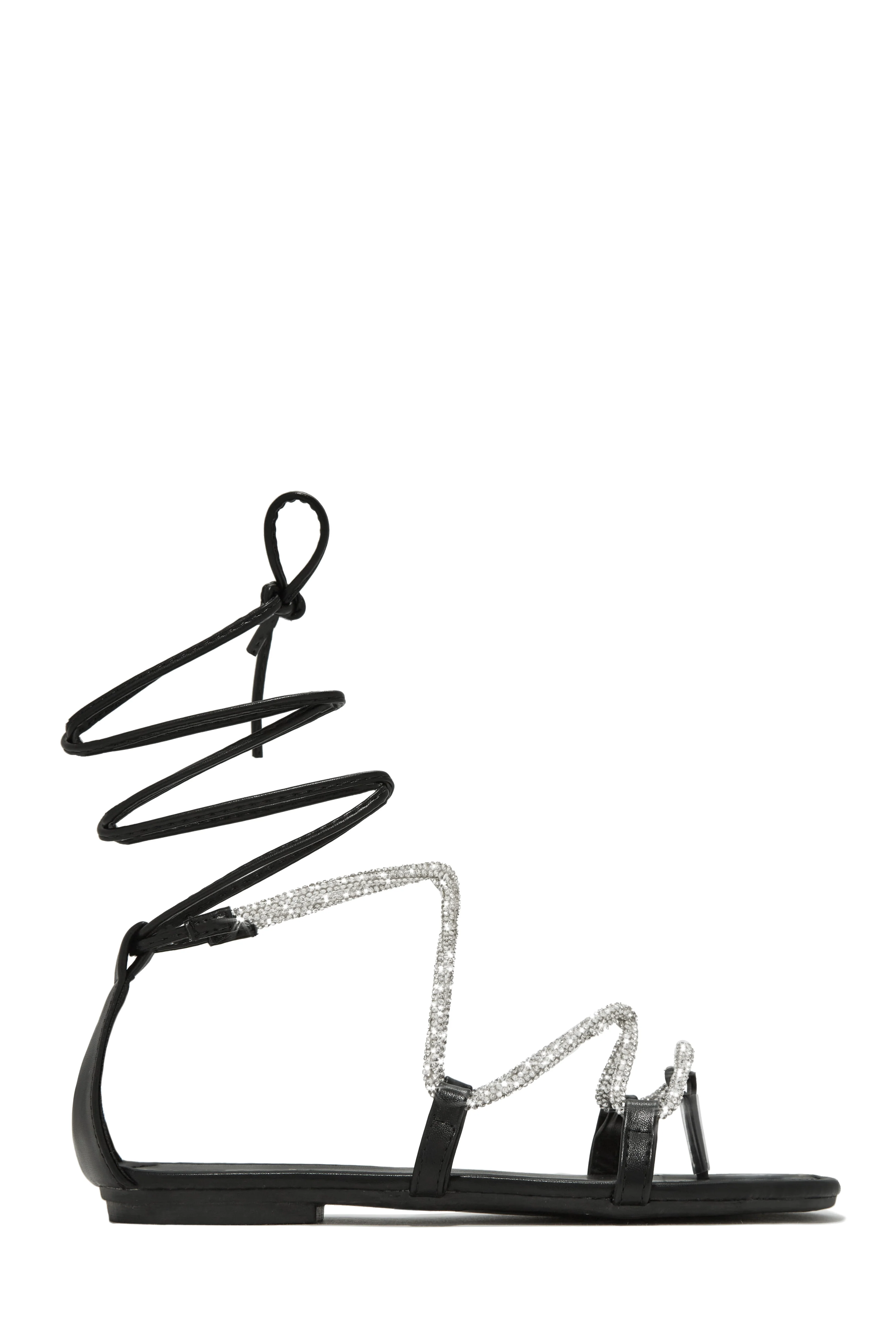 Vegas Weekend Embellished Lace Up Sandals - Gold - Image 7