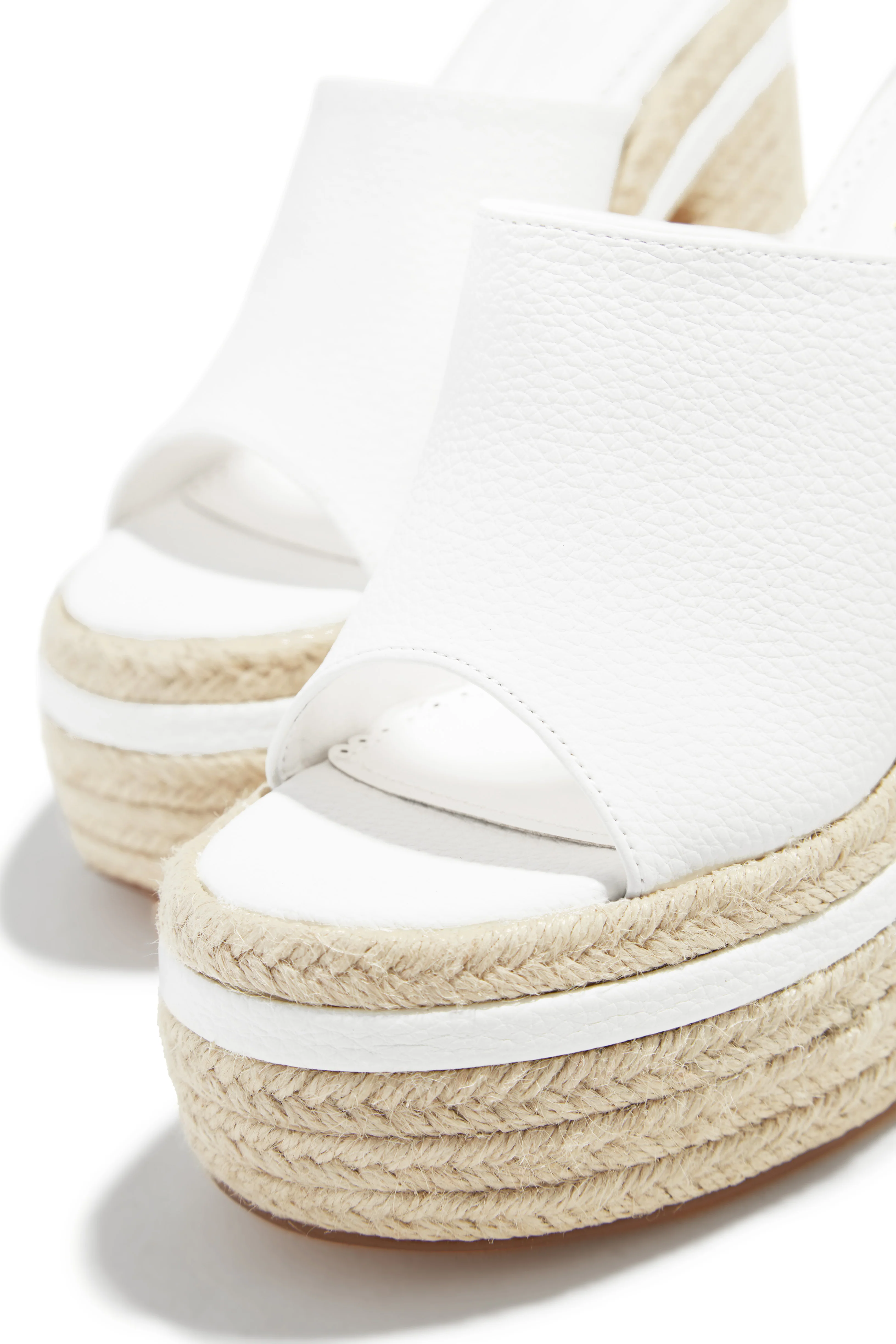 Weekend Attire Platform Block Heel Mules - White - Image 5