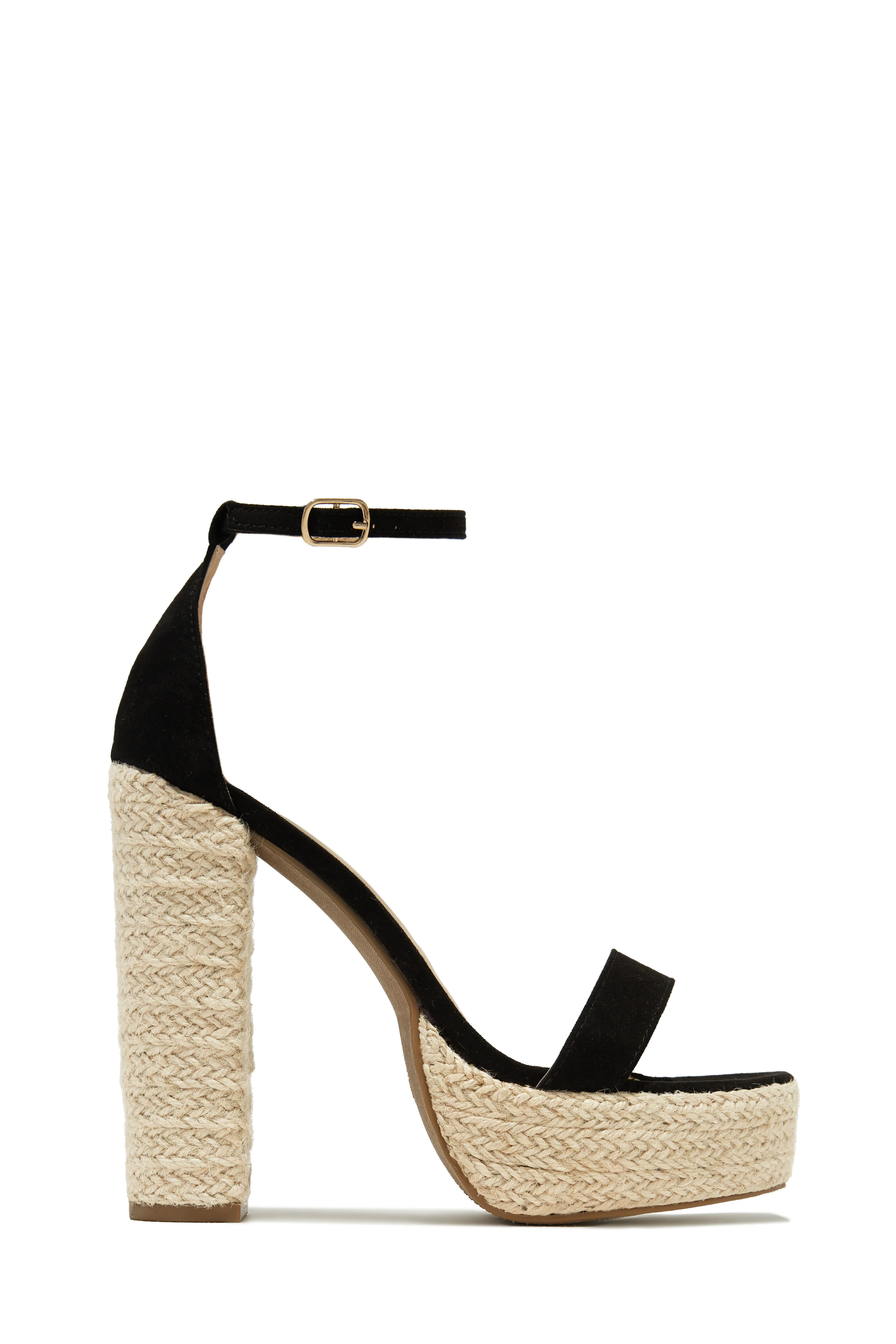 Weekend Plans Platform Block High Heels - Black - Image 6