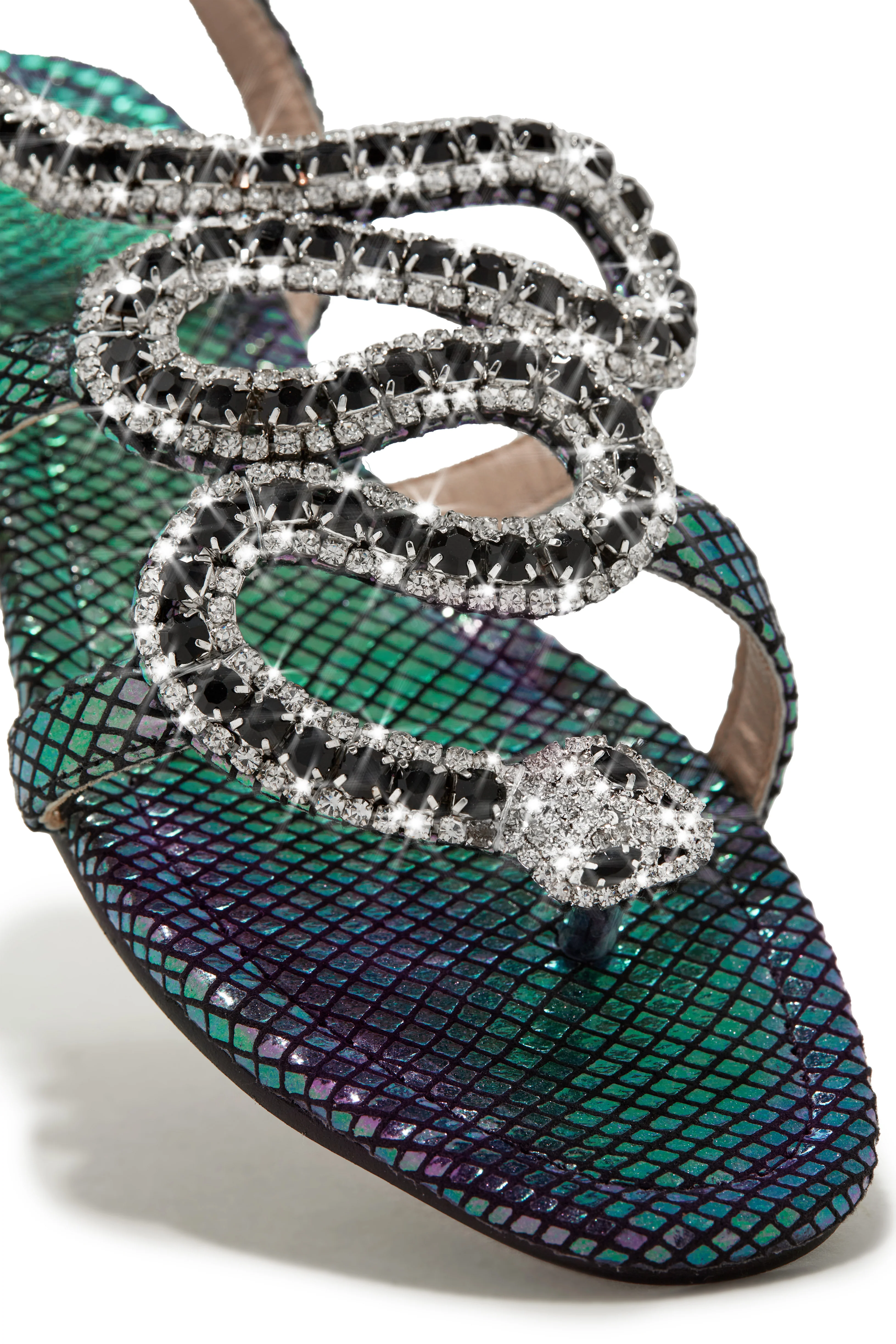 Wild One Snake Embellished Sandals - Multi - Image 3