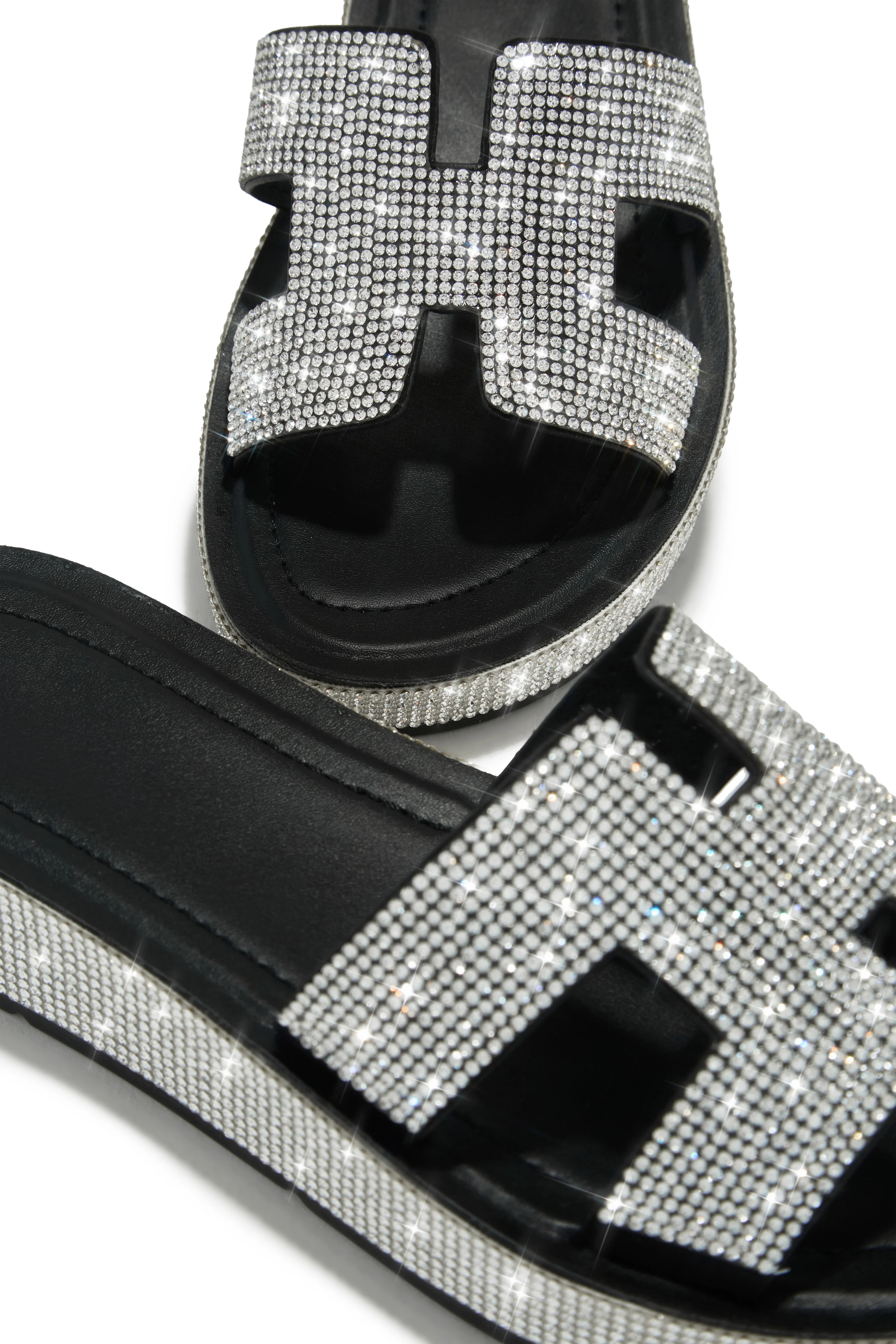 Yacht Party Embellished Platform Sandals - Black - Image 3