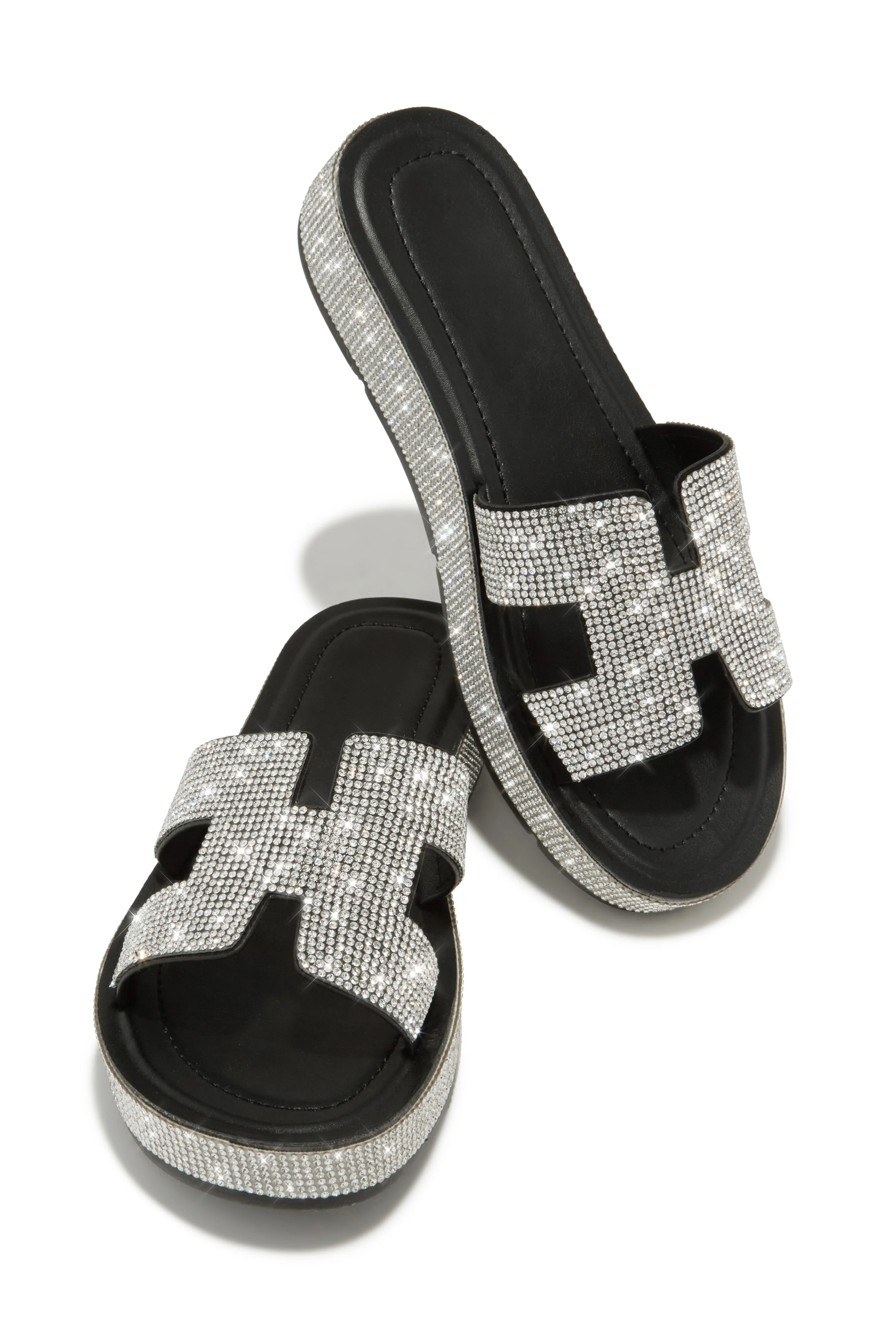 Yacht Party Embellished Platform Sandals - Black - Image 7
