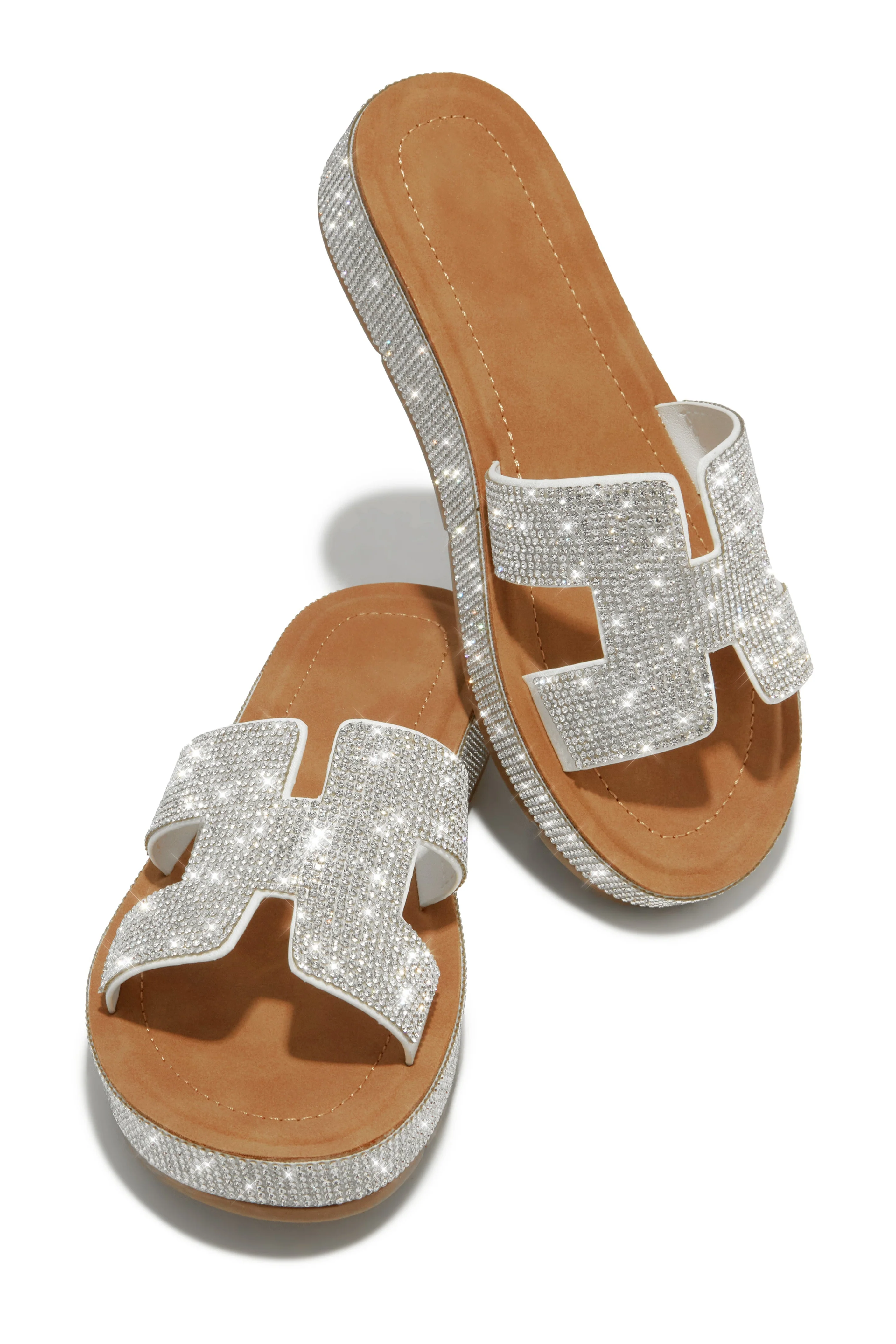 Yacht Party Embellished Platform Sandals - White - Image 7
