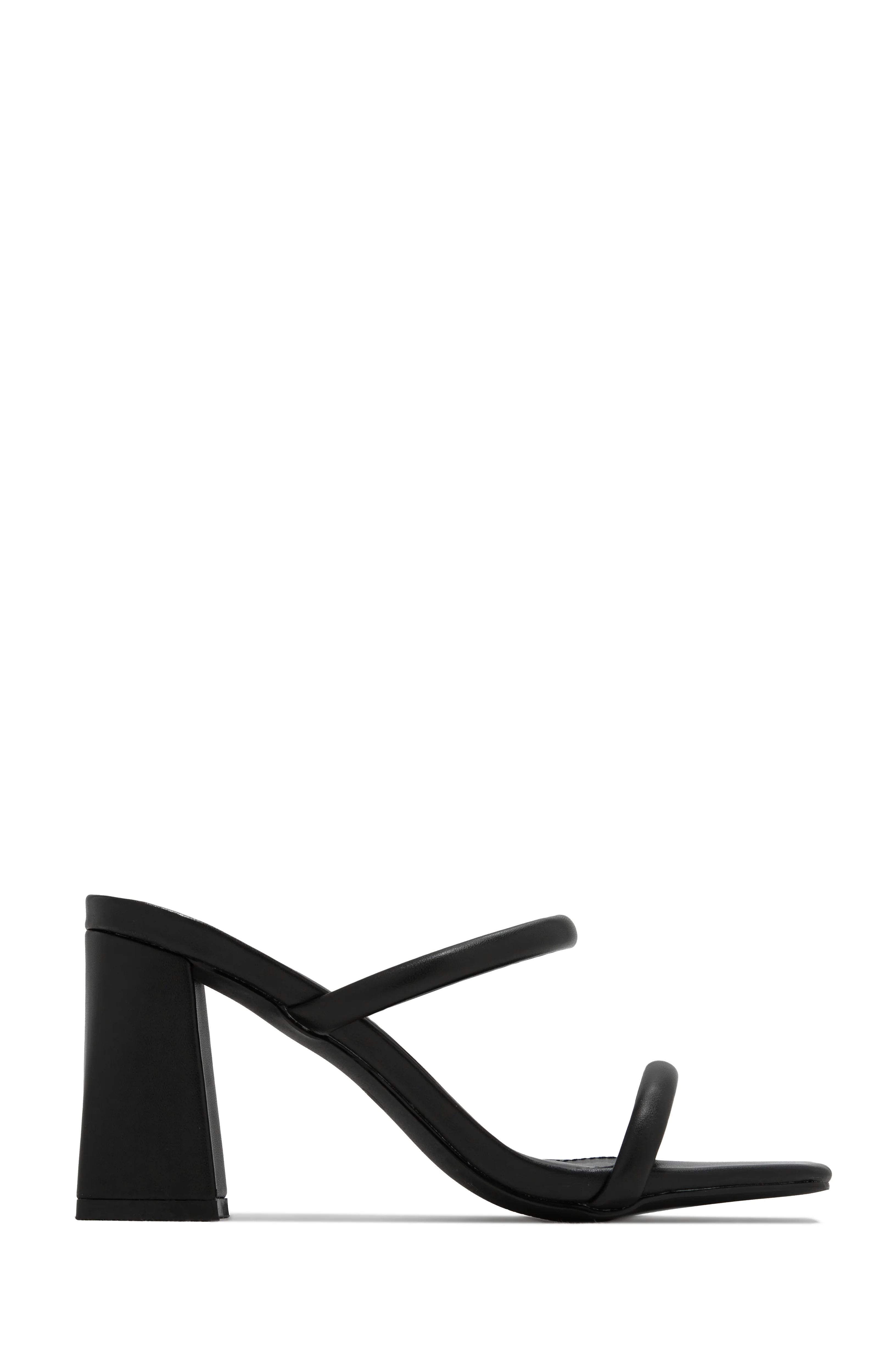 Yesenia Block Mid Heel Mules - Black - Image 6