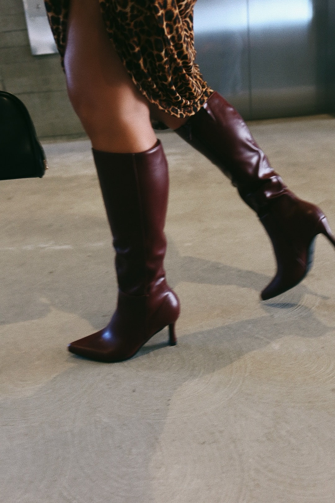 Zama Knee High Heel Boots - Wine - Image 6