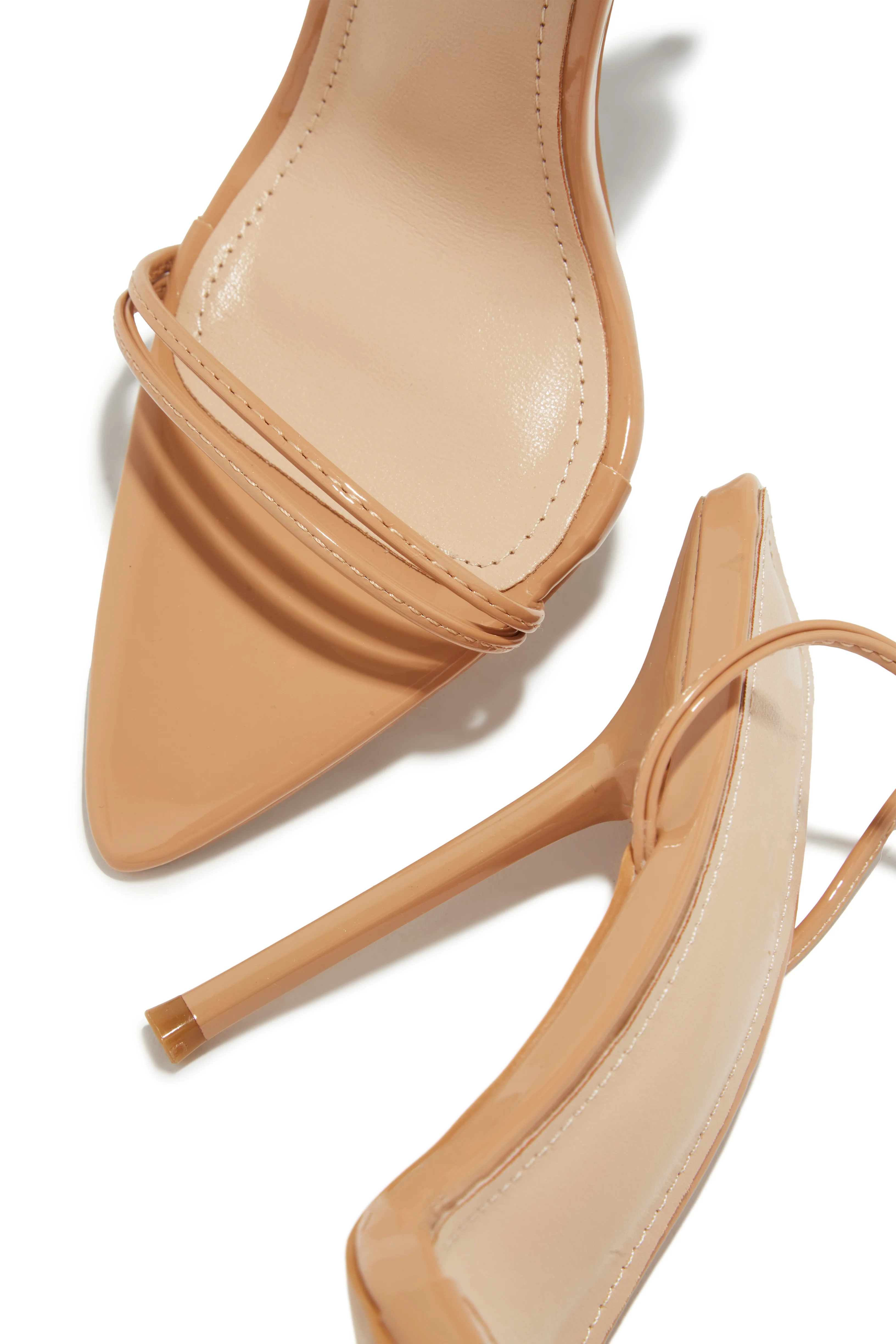 Zemira Lace Up High Heels - Nude - Image 5