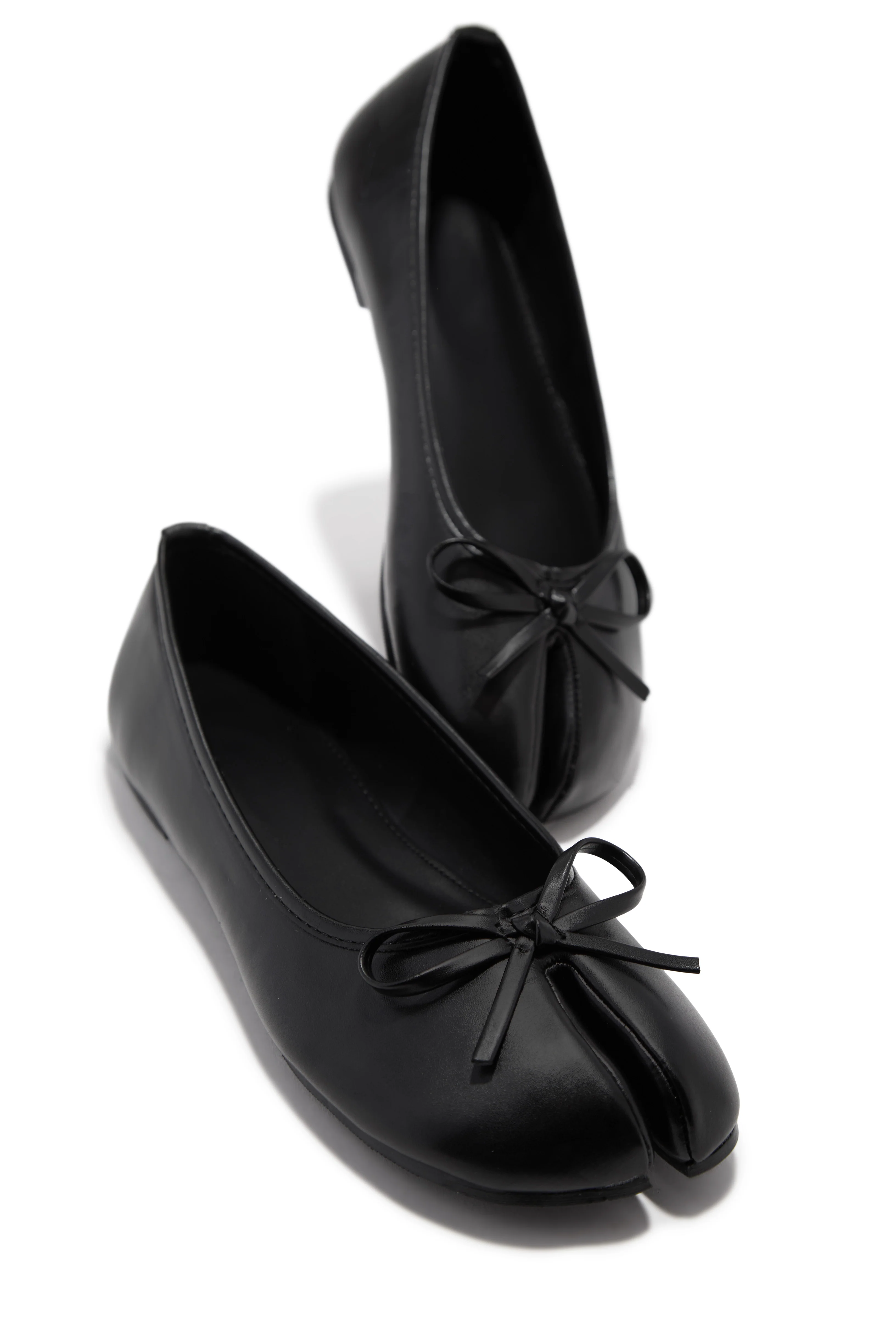 Zyra Split Toe Flats - Black - Image 7
