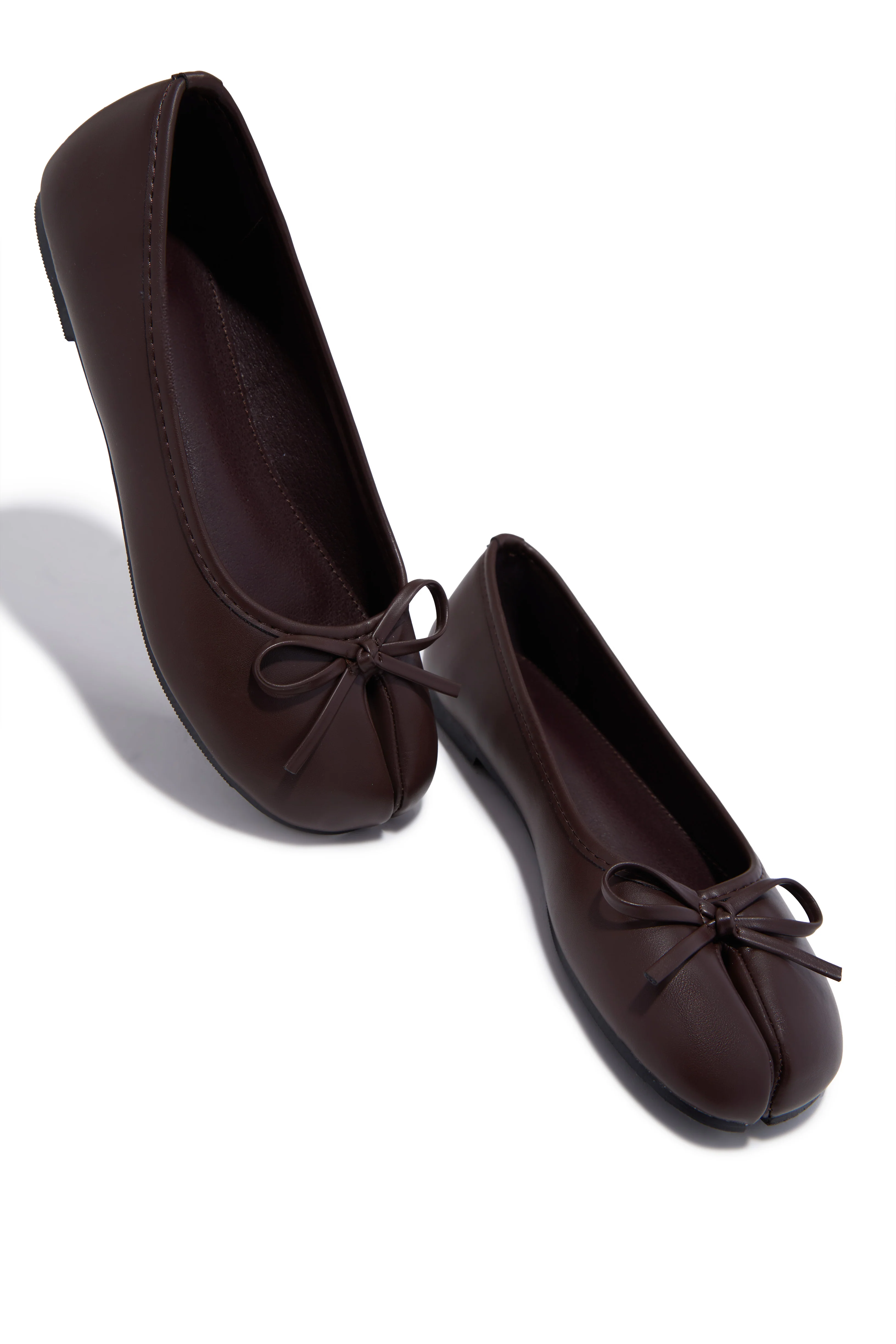 Zyra Split Toe Flats - Brown - Image 5